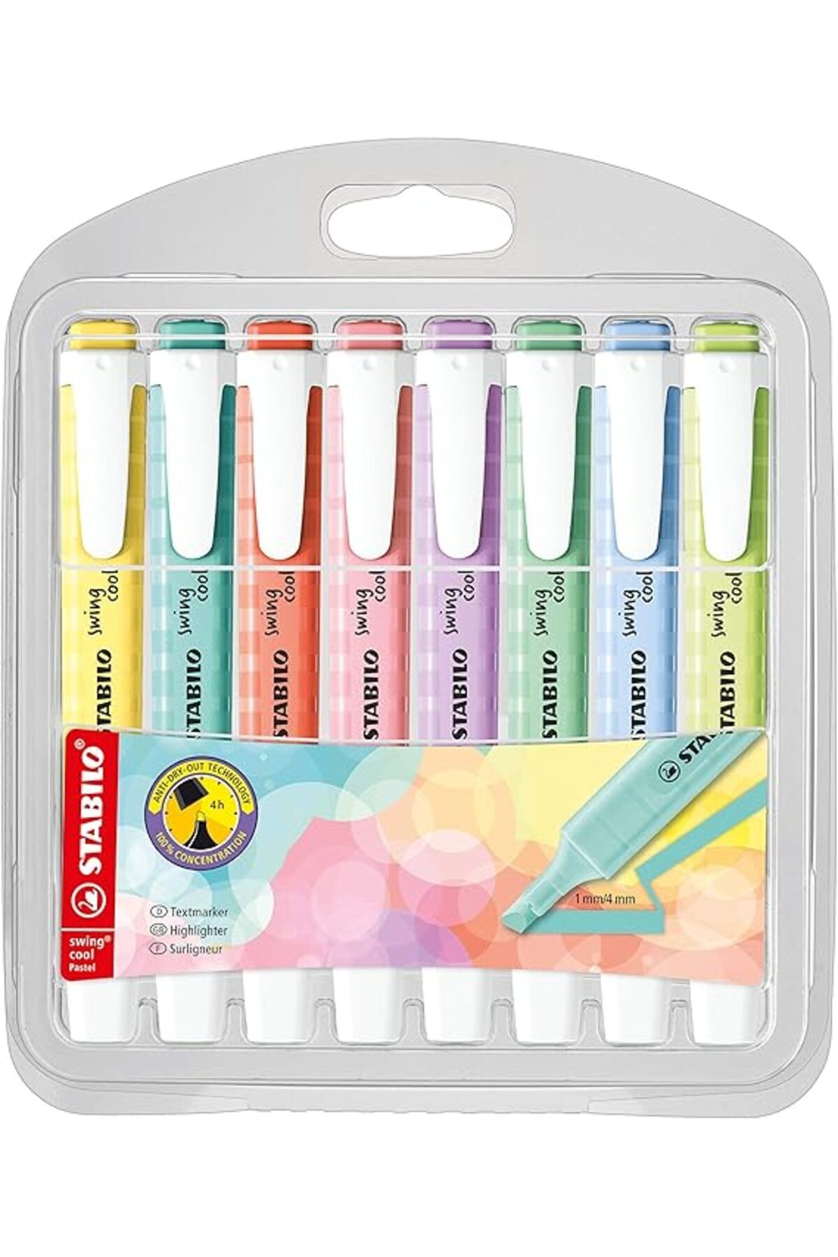 Stabilo - İşaretleme Kalemi - swing cool Pastel - 8'li Paket - Çeşitli Renkler