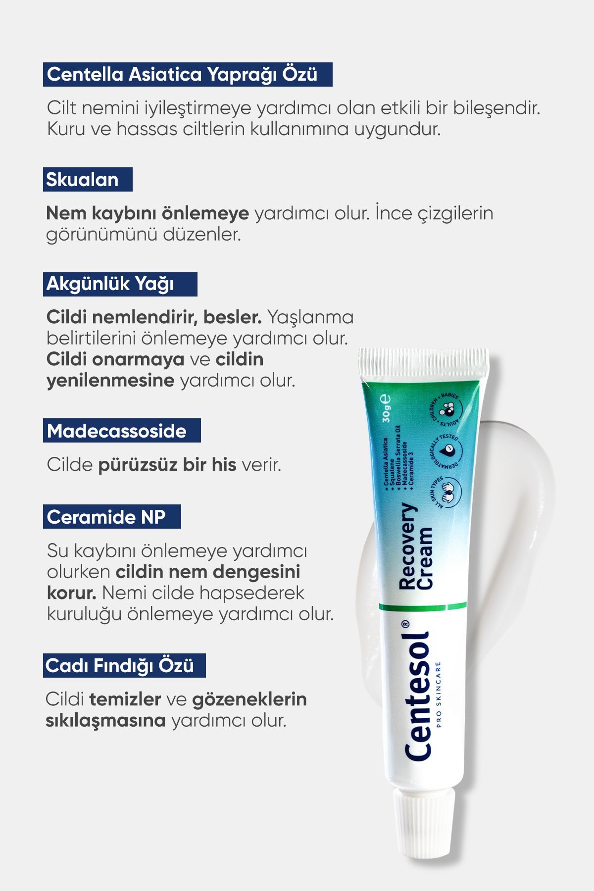 کرم صورت CENTSOL ONAR PLACE CARE CREATURE RECOVERY CREAM CICA 30 G Görkito