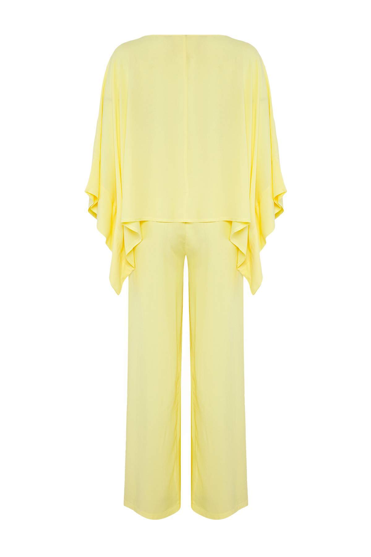 Trendyolmilla  Sarı Dokuma Plaj Bluz-Pantolon Takım TBESS25AU00003 - Görsel 6