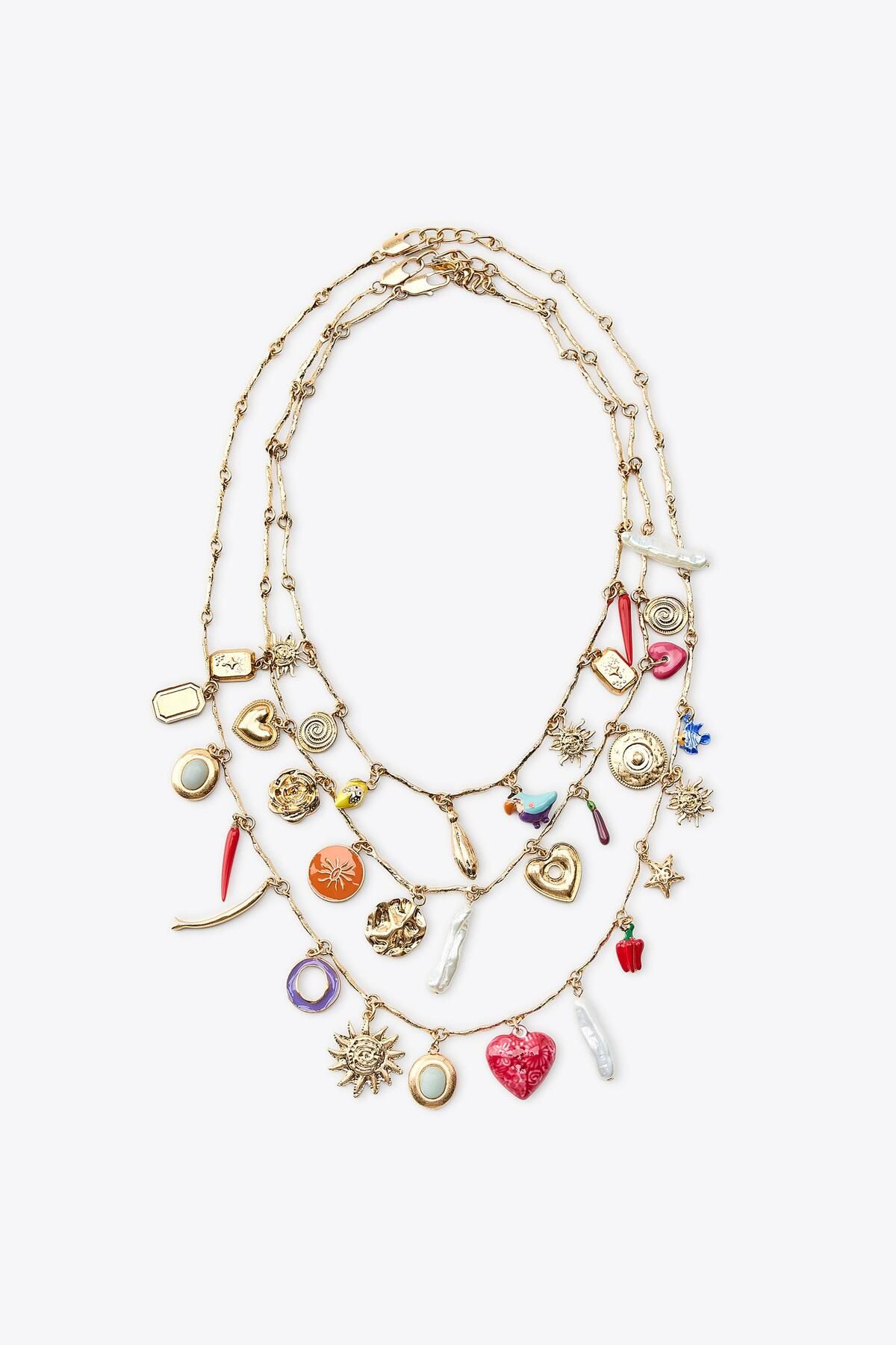 yucelique ZRA Model Charm Detaylı Yaz Kolleksiyonu Premium Çoklu Charm Kolye Set
