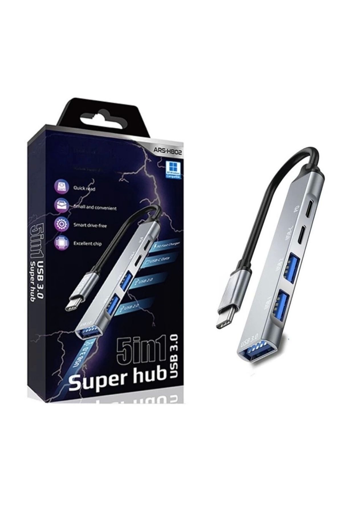 OurStyles 5in1 Metal Usb Hub – Yüksek Hızlı Çoklayıcı, 5 Bağlantı Noktalı, Dayanıklı Ve Taşınabilir Tasarım