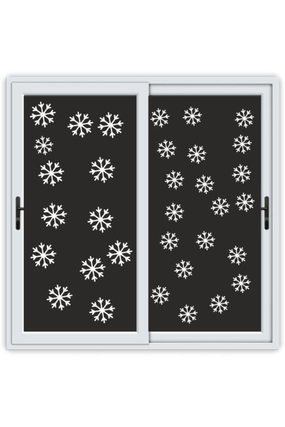 hediyenebak Kar Taneleri Sticker Etiket - Yılbaşı Temalı - Cam, Kapı Duvar, Pencere 6x6 cm 48'li