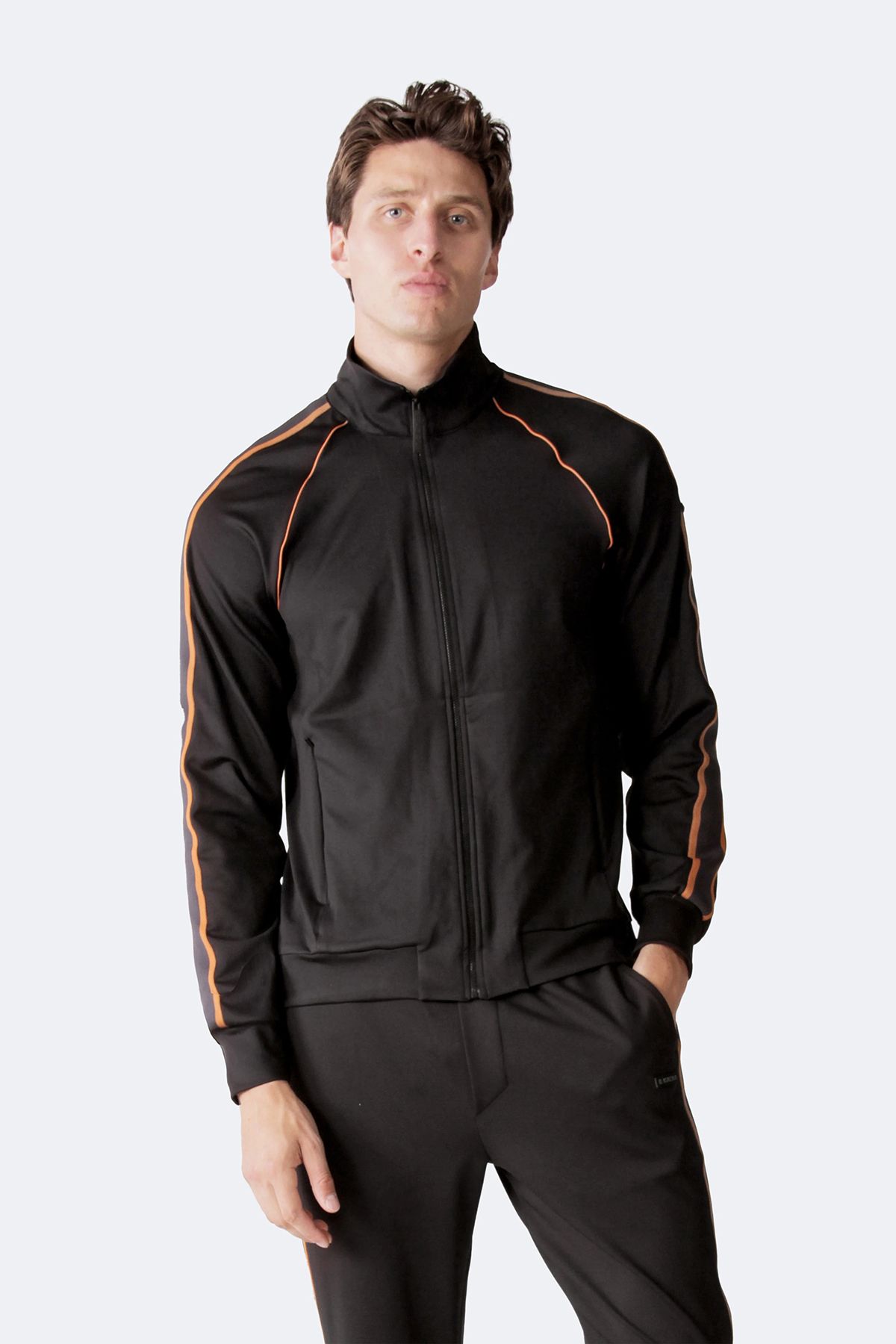 Isaora Şerit Detaylı Streç Relaxed Fit Dik Yaka Sweat Erkek SWEAT M24S8101 888