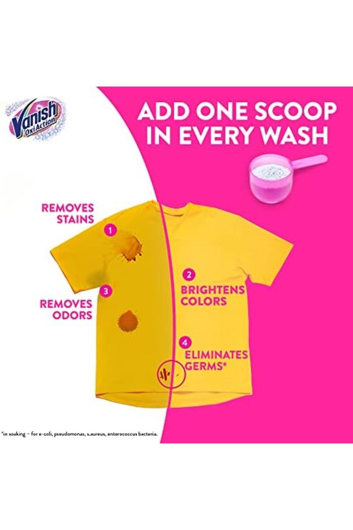 Vanish-Oxi Action Multi Power Stain Remover Powder with Scoop, Ideal for Washing Machine Use - 1kg 8