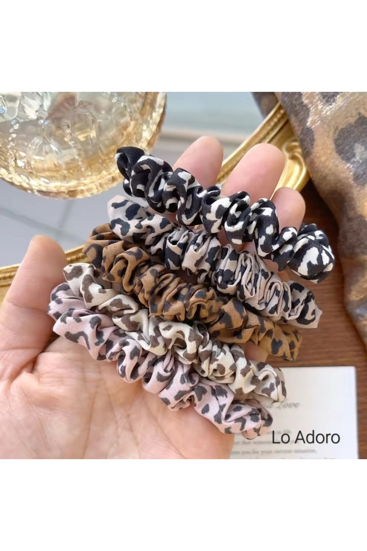 LO ADORO 4 Adet Leopar Desen Kadın Lastik Toka Topuz Toka Saç Aksesuar