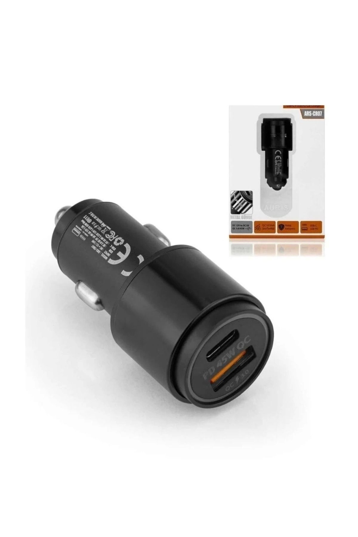 OurStyles 45w Pd Usb Oto Şarj Kafa Hızlı Şarj Çakmaklık Adaptörü, Usb-c Ve Usb-a Çıkışlı, İphone Ve Android Uy