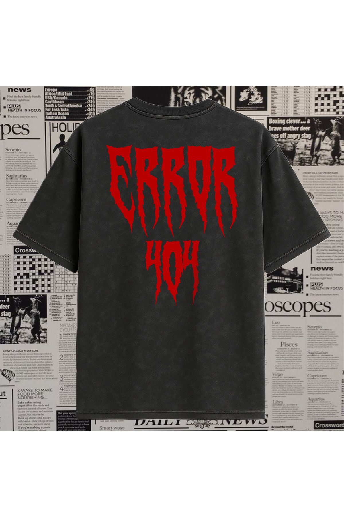 Vigor Wear Error 404 Yıkamalı Oversize T-shirt