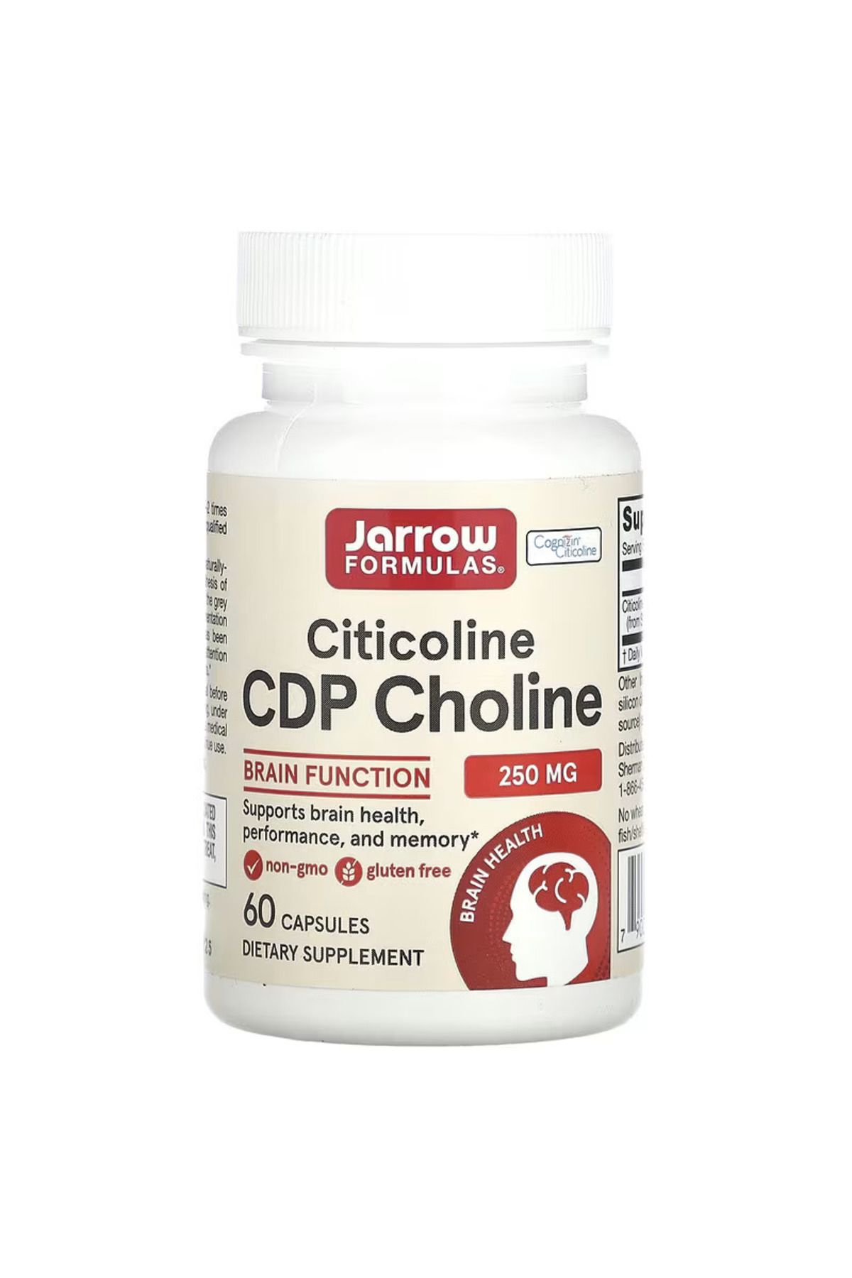 Jarrow Formulas, Citicoline,(Sitikolin) CDP Choline, Brain Health and Memory 250 mg, 60 Caps