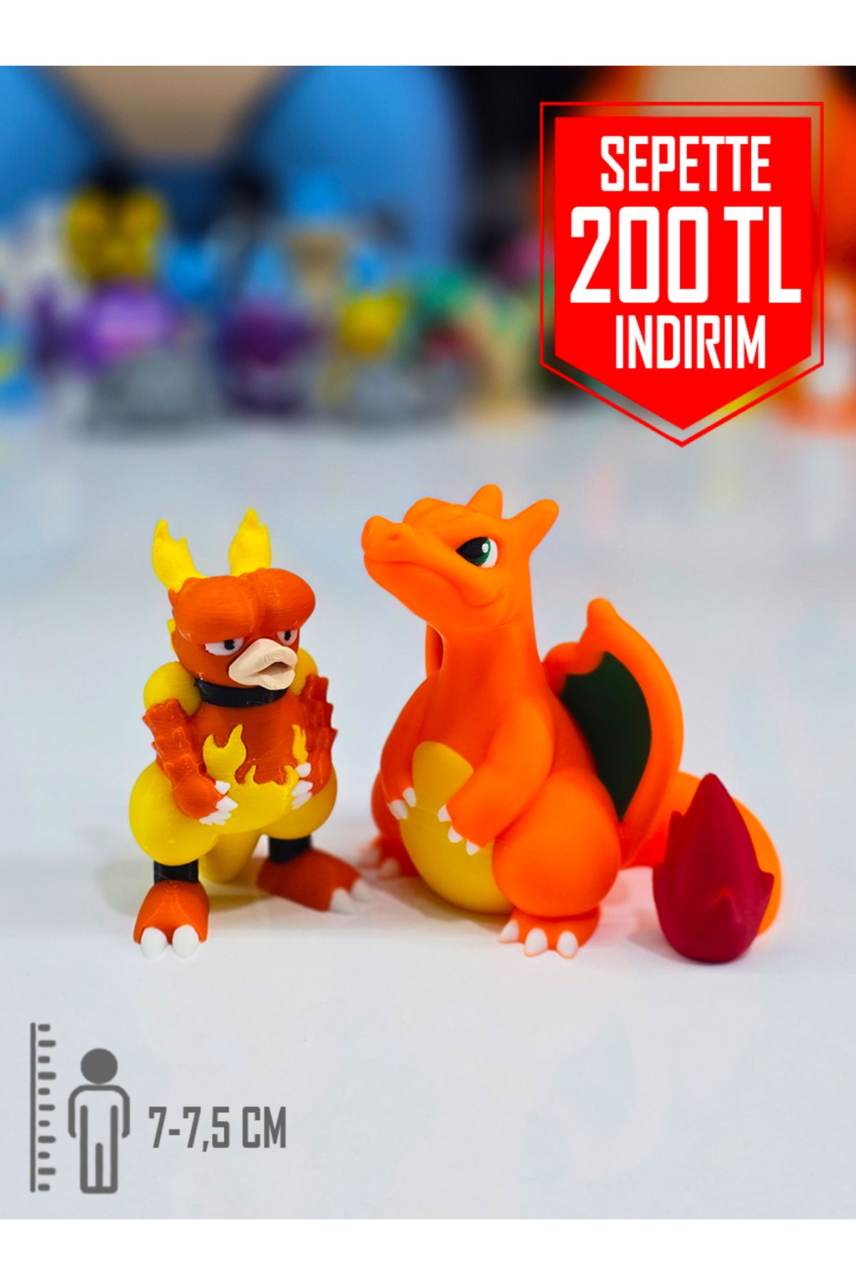 Suelo Butik Pokemon Charizard vs. Magmar Figürü Pokemon Figür Oyuncakları 7 Cm (2 Adet)