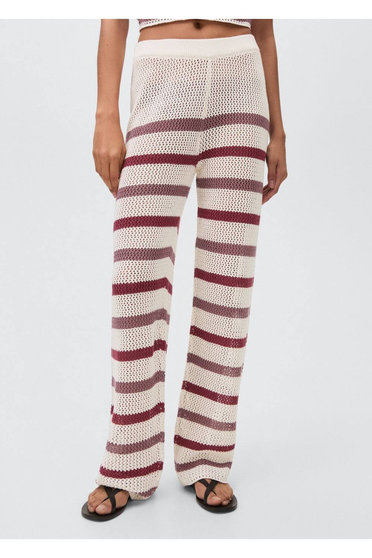 Çizgili Örgü Pantolon