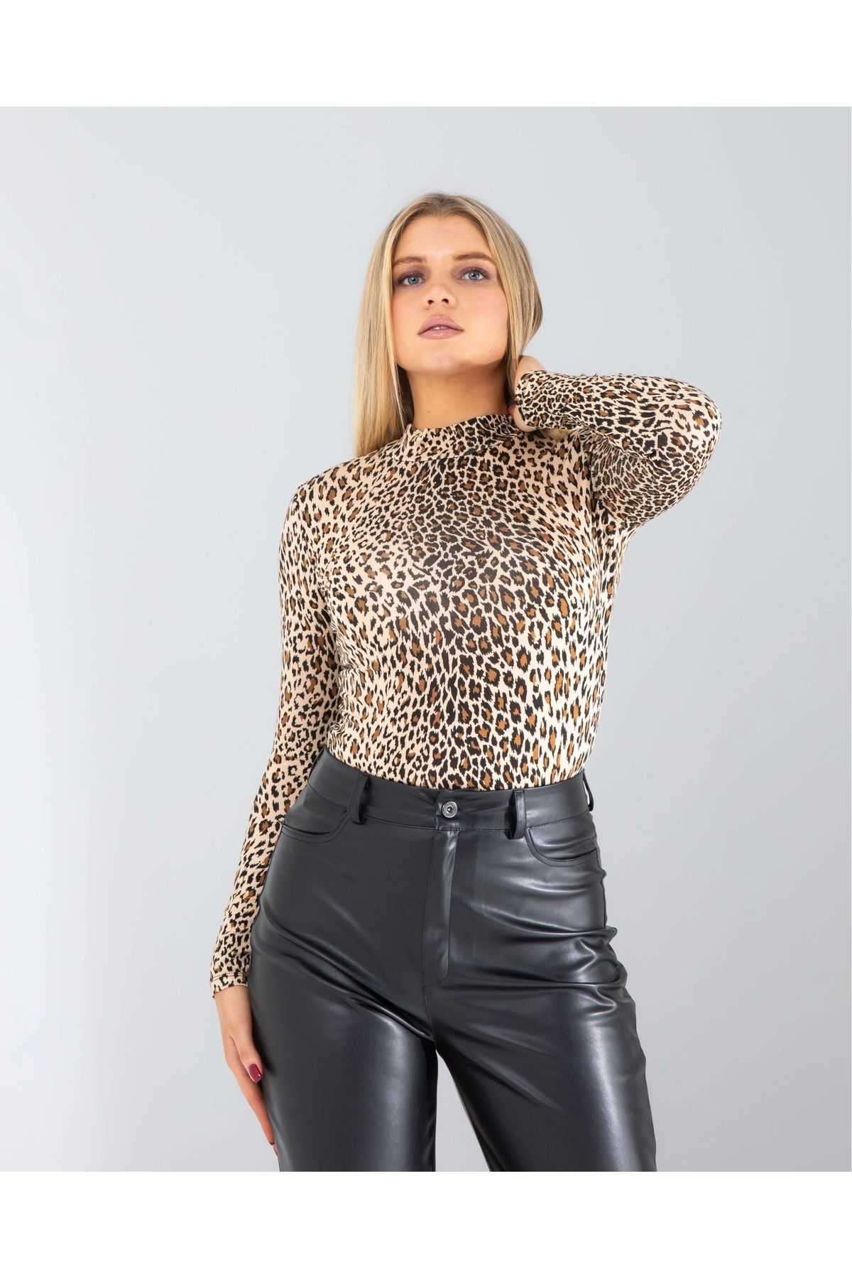 OurStyles Leopar Uzun Kollu Body