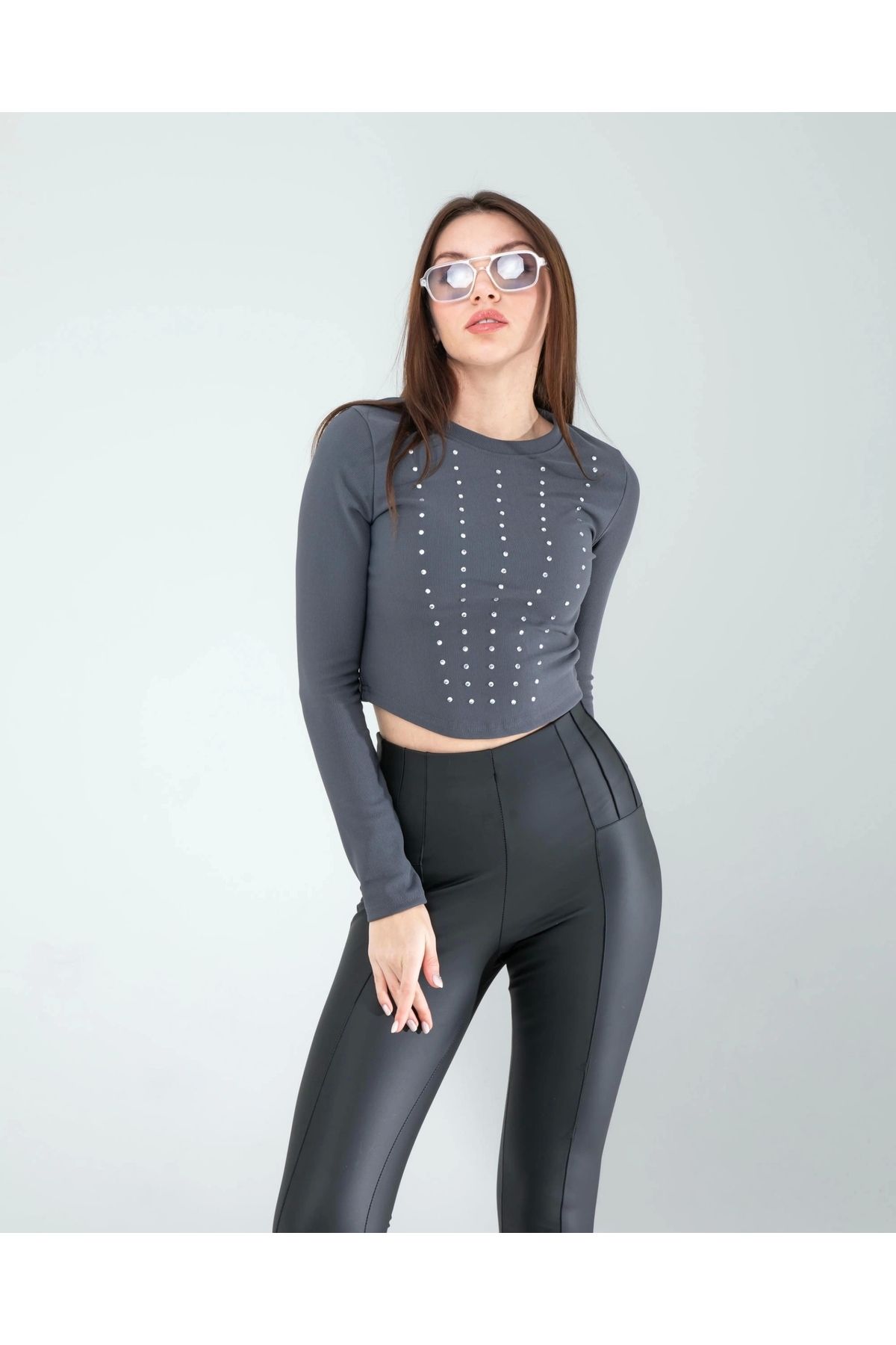 OurStyles Gri Taşlı Body