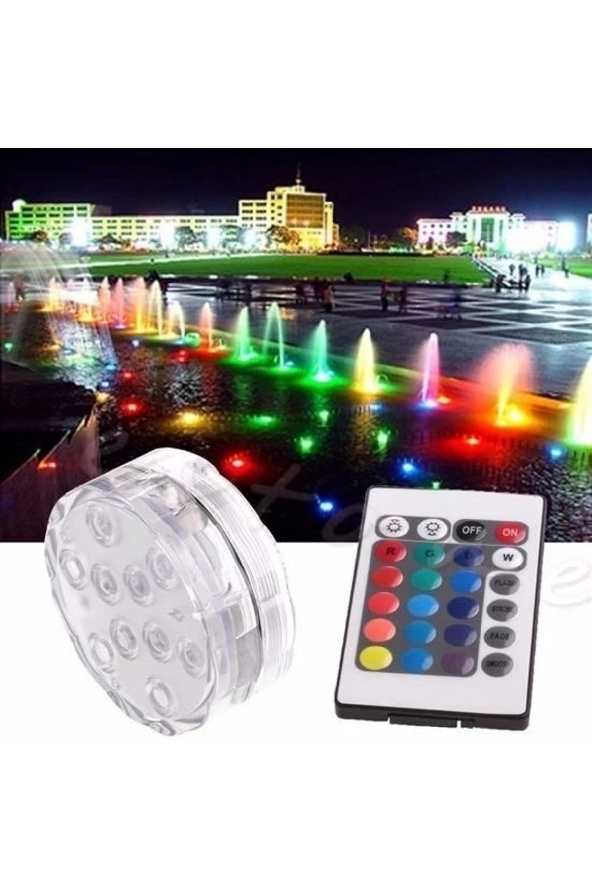OurStyles Su Geçirmez Kumandalı Renk Değiştiren Rgb Su Altı Led Lamba Spot