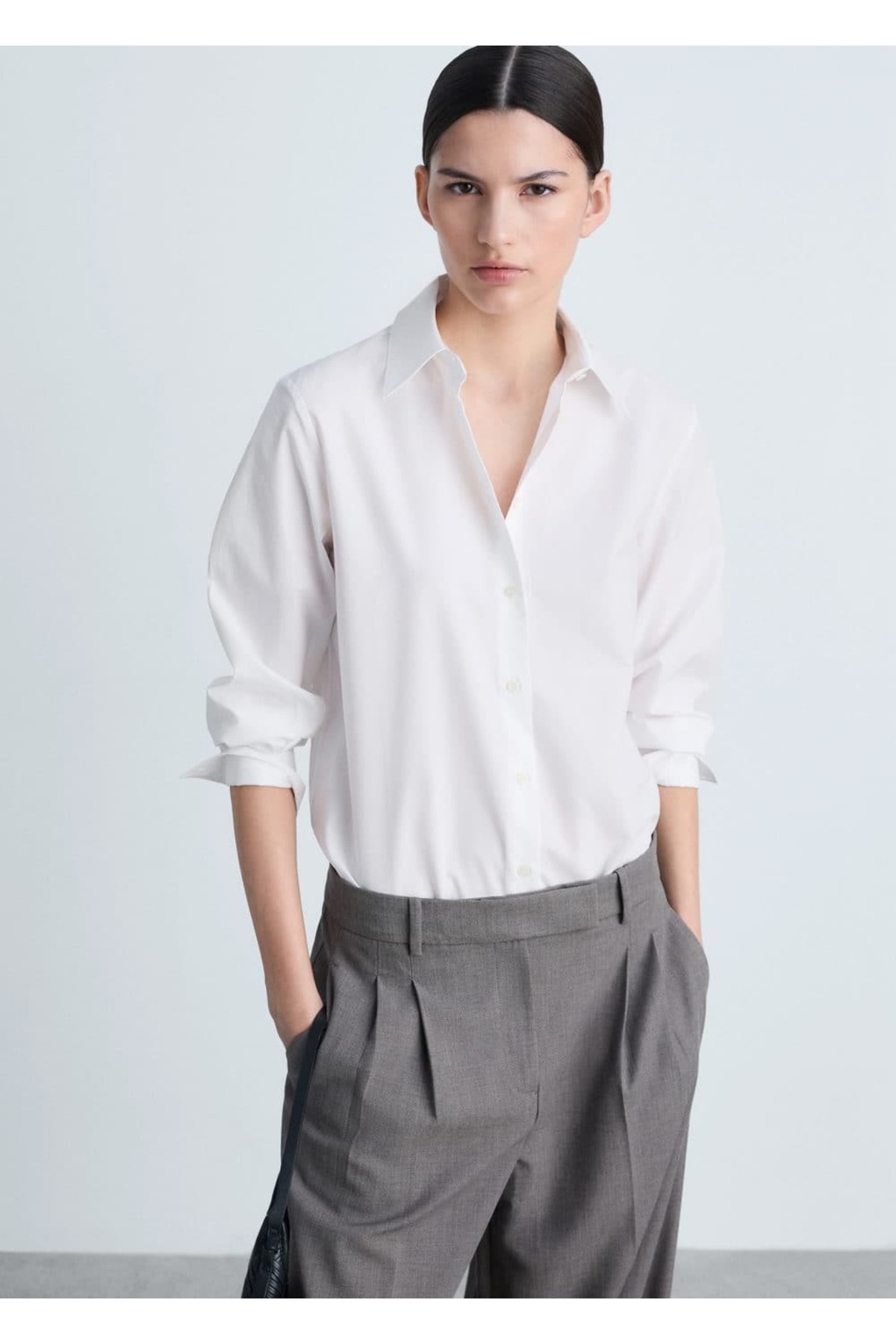 Normal pamuk lyocell karışımlı gömlek