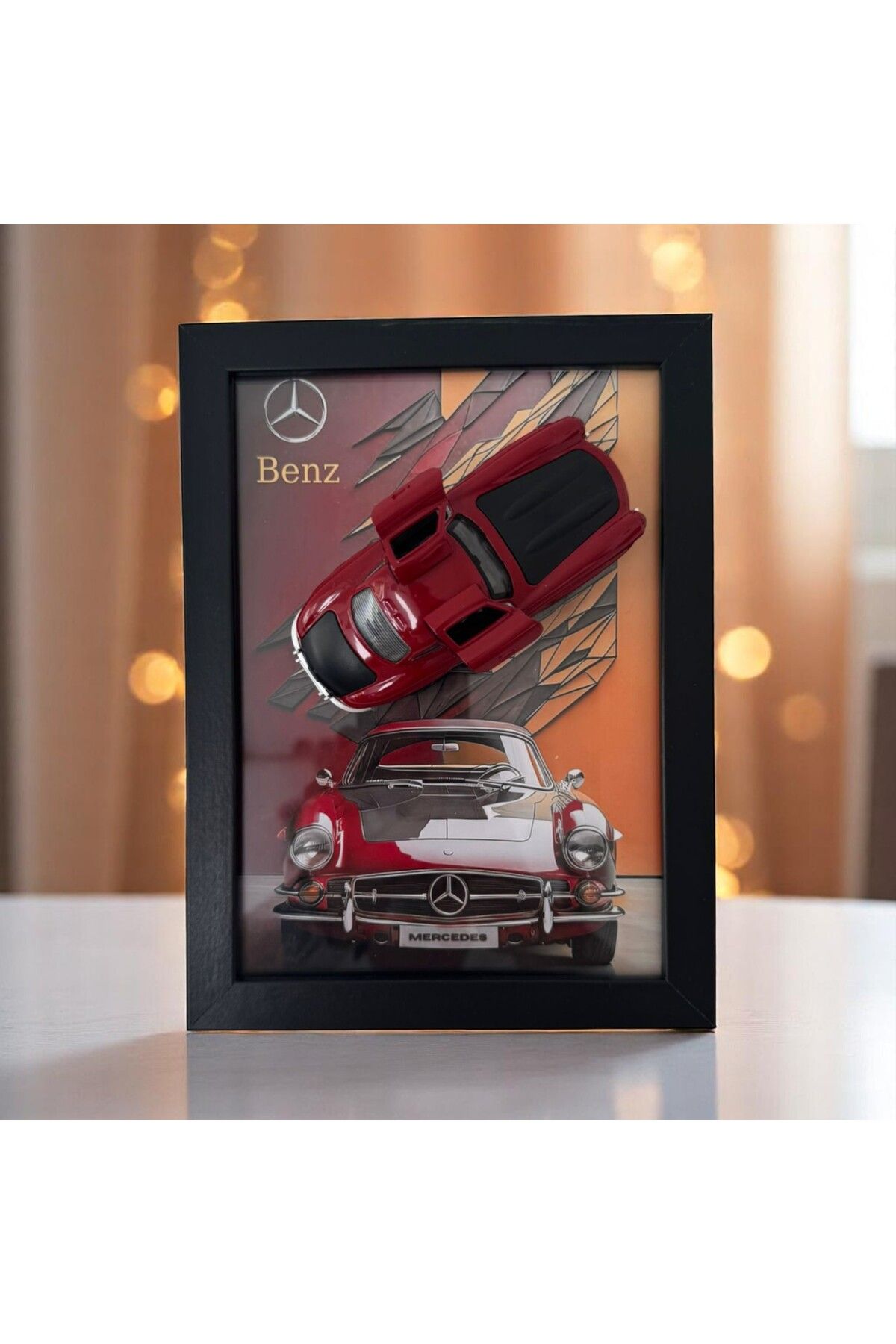 Giftorium Group Mercedes 3D Gerçek Maket Araba Tablosu – Diecast Model Tablo Premium Kalite