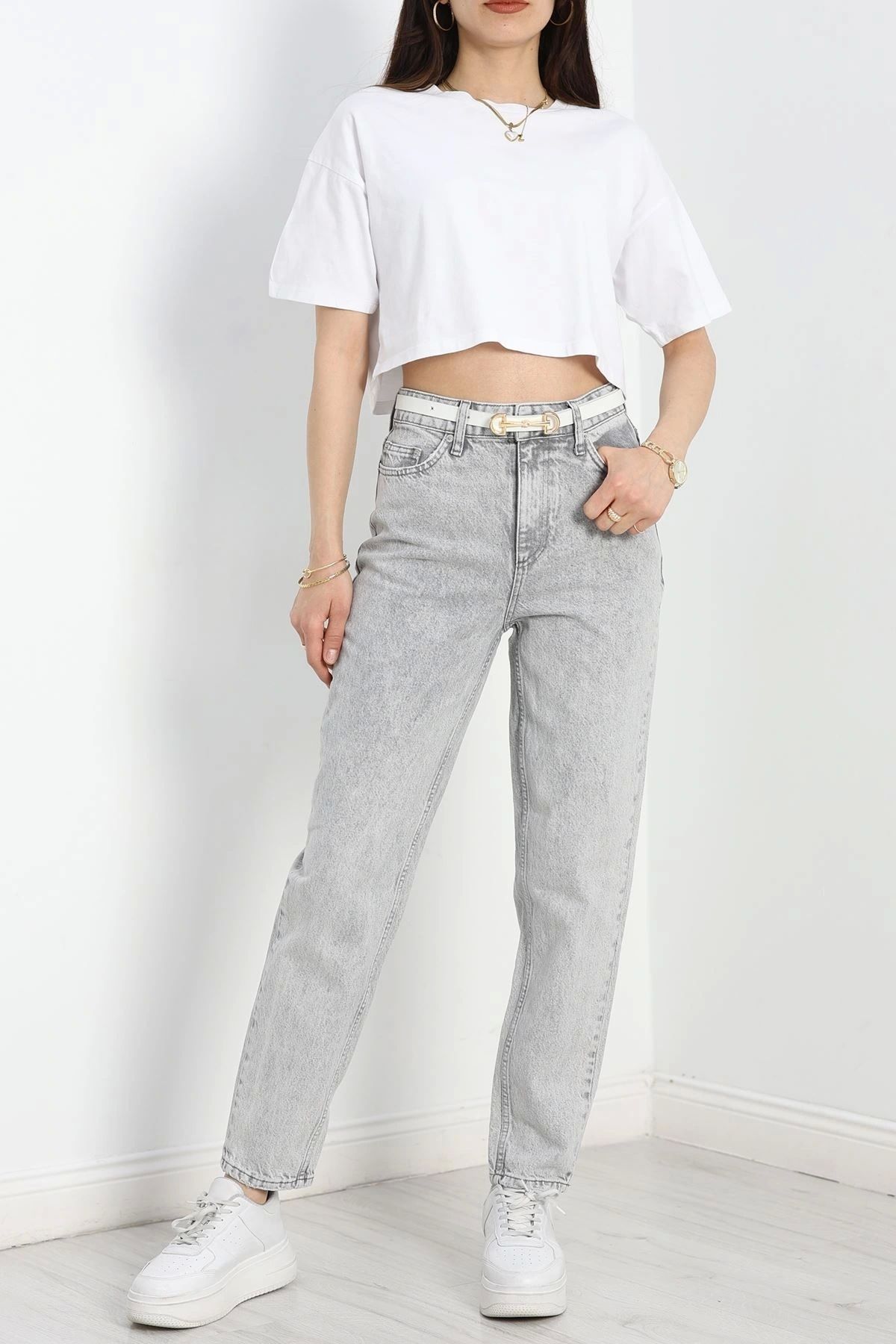 OurStyles Boyfriend Kot Pantolon Gri - 30736.1590.