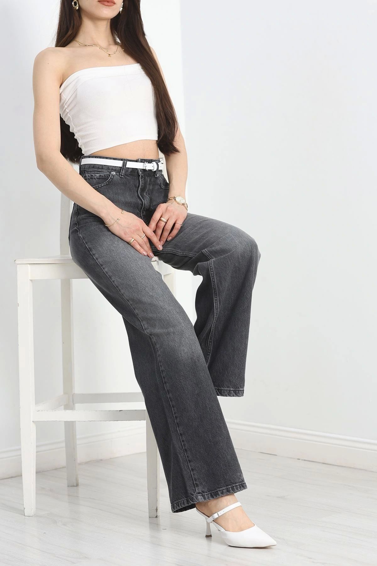OurStyles Bol Paça Kot Pantolon Füme - 30729.1921.