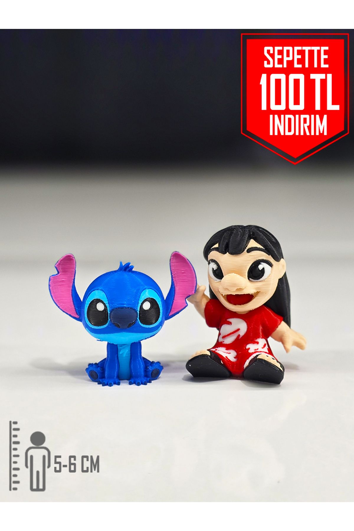 Suelo Butik Lilo ve Stiç Figür Oyuncakları Stitch ve Lilo Filmi Karakterleri 5-6 Cm (2 Adet)