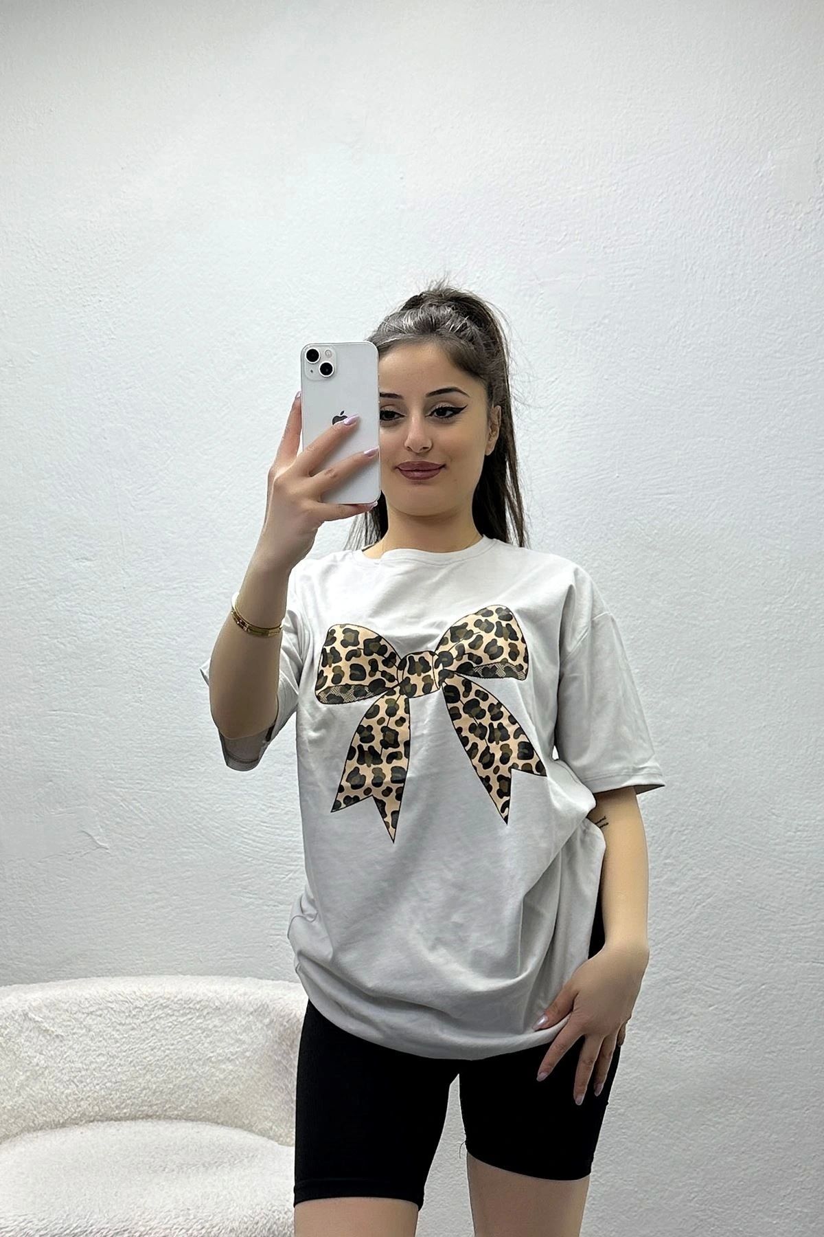 OurStyles Lüx Penye Baskılı Oversize Tişört Lila - 30525.1878.