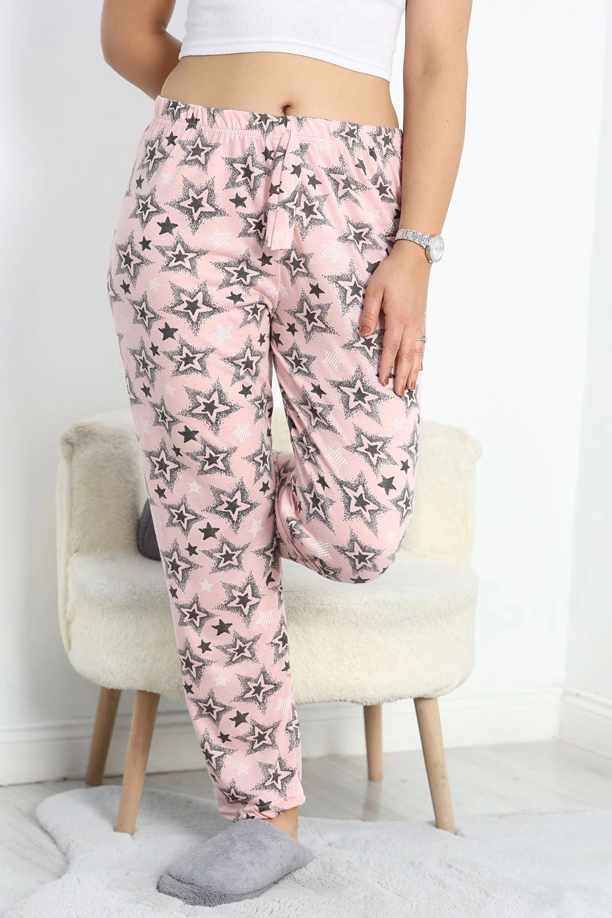 OurStyles Büyük Beden Pijama Altı Bordo - 50452.1048.