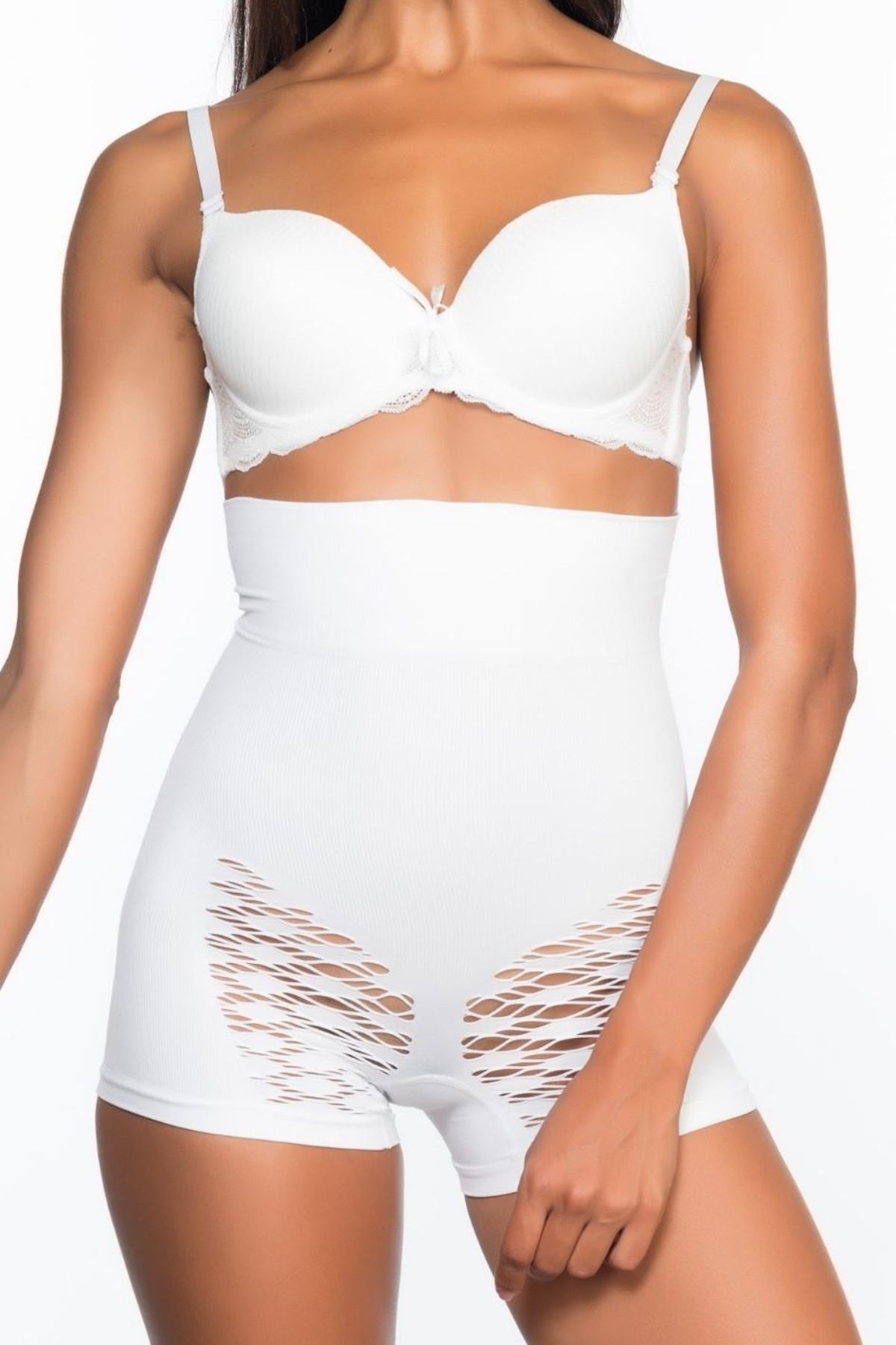 Moon wear Beyaz Mı Emay 2064 Popo Açık Boxer Korse