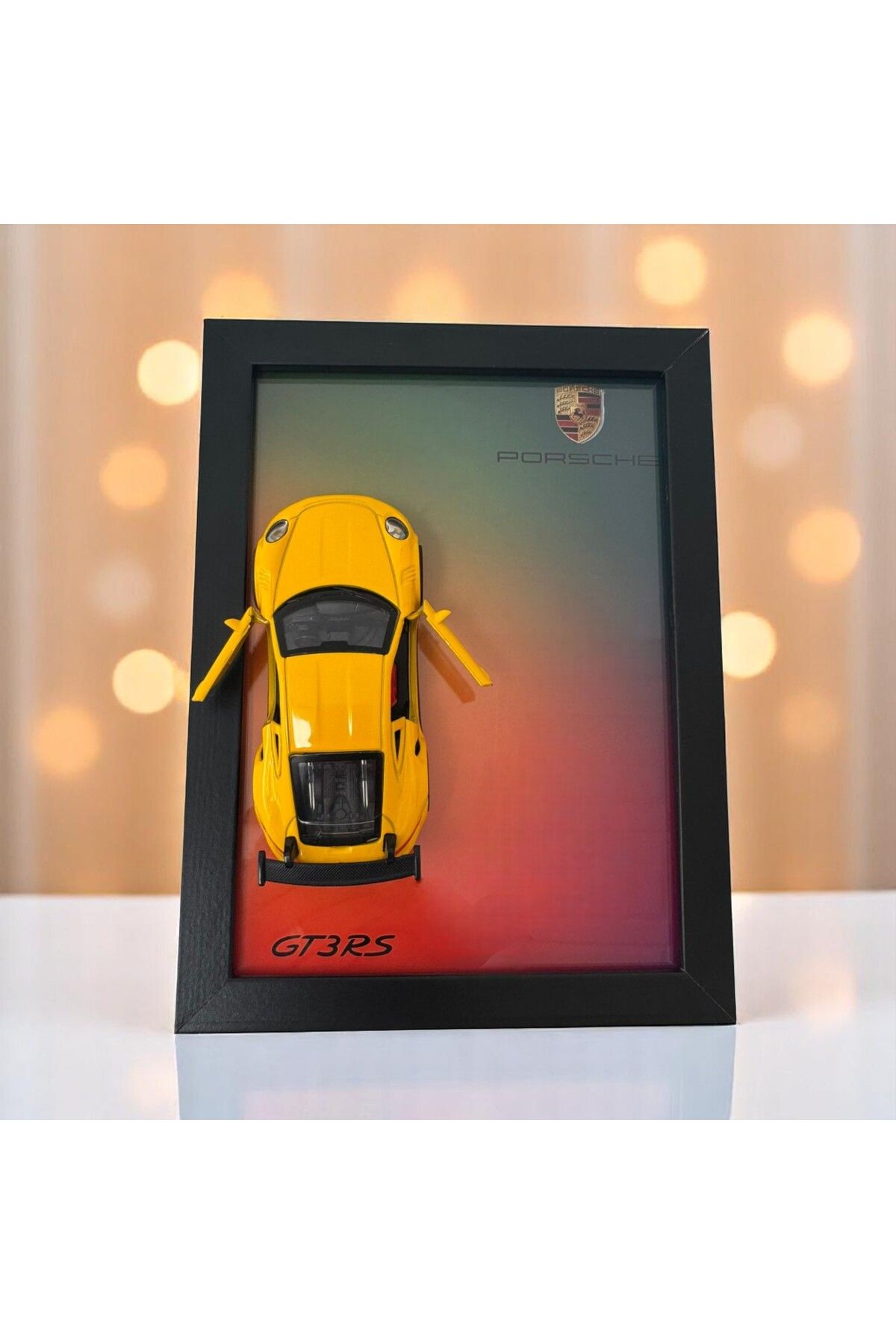 Giftorium Group Porsche 3D Gerçek Maket Araba Tablosu – Diecast Model Tablo Premium Kalite