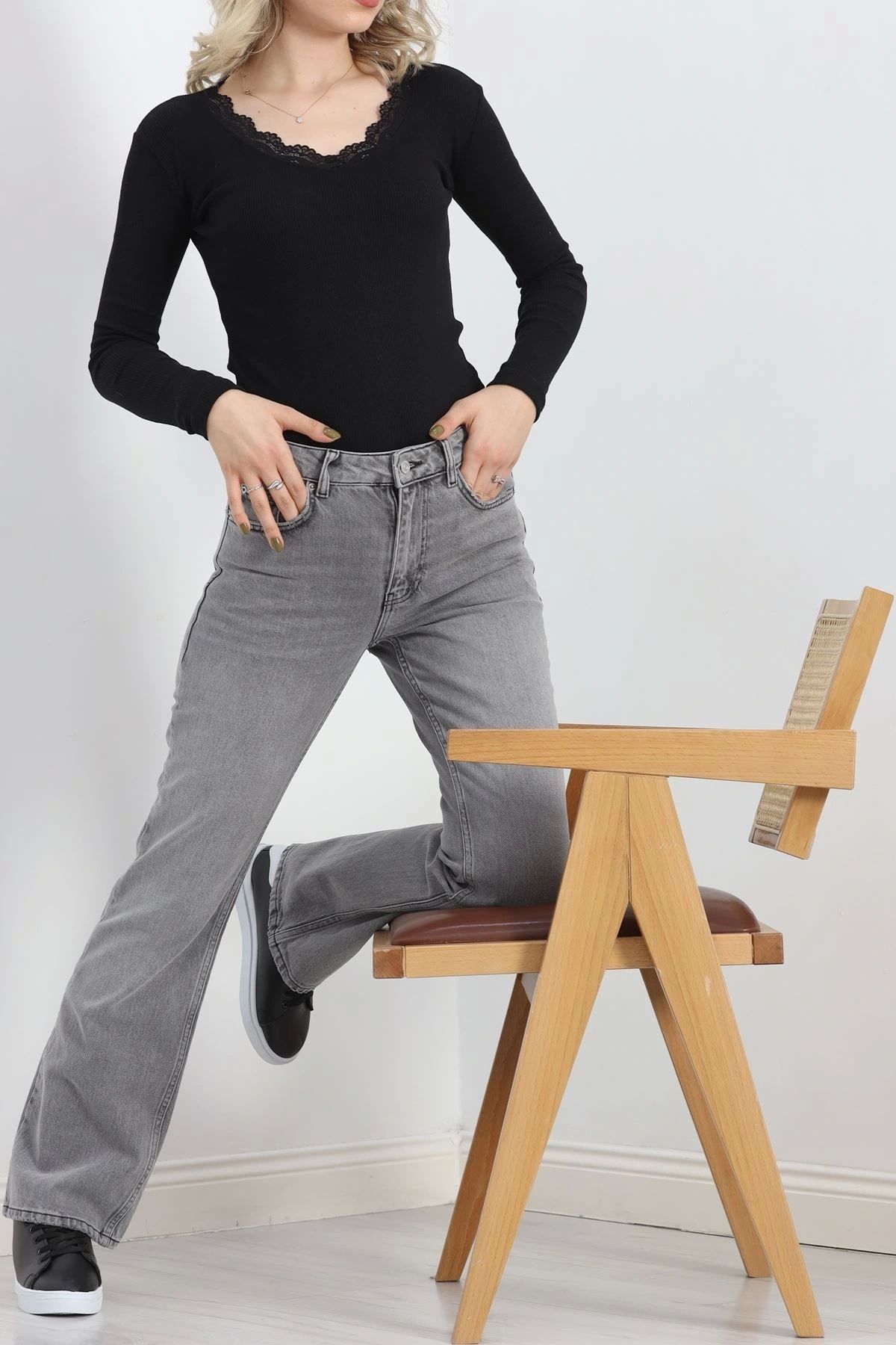 OurStyles İspanyol Paça Kot Pantolon Gri - 20621.1590.