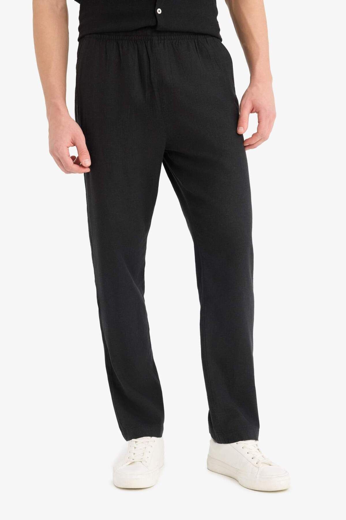 DeFacto Relax Fit Rahat Kesim Dar Paça Keten Karışımlı Yazlık Pantolon C1140AX25SM