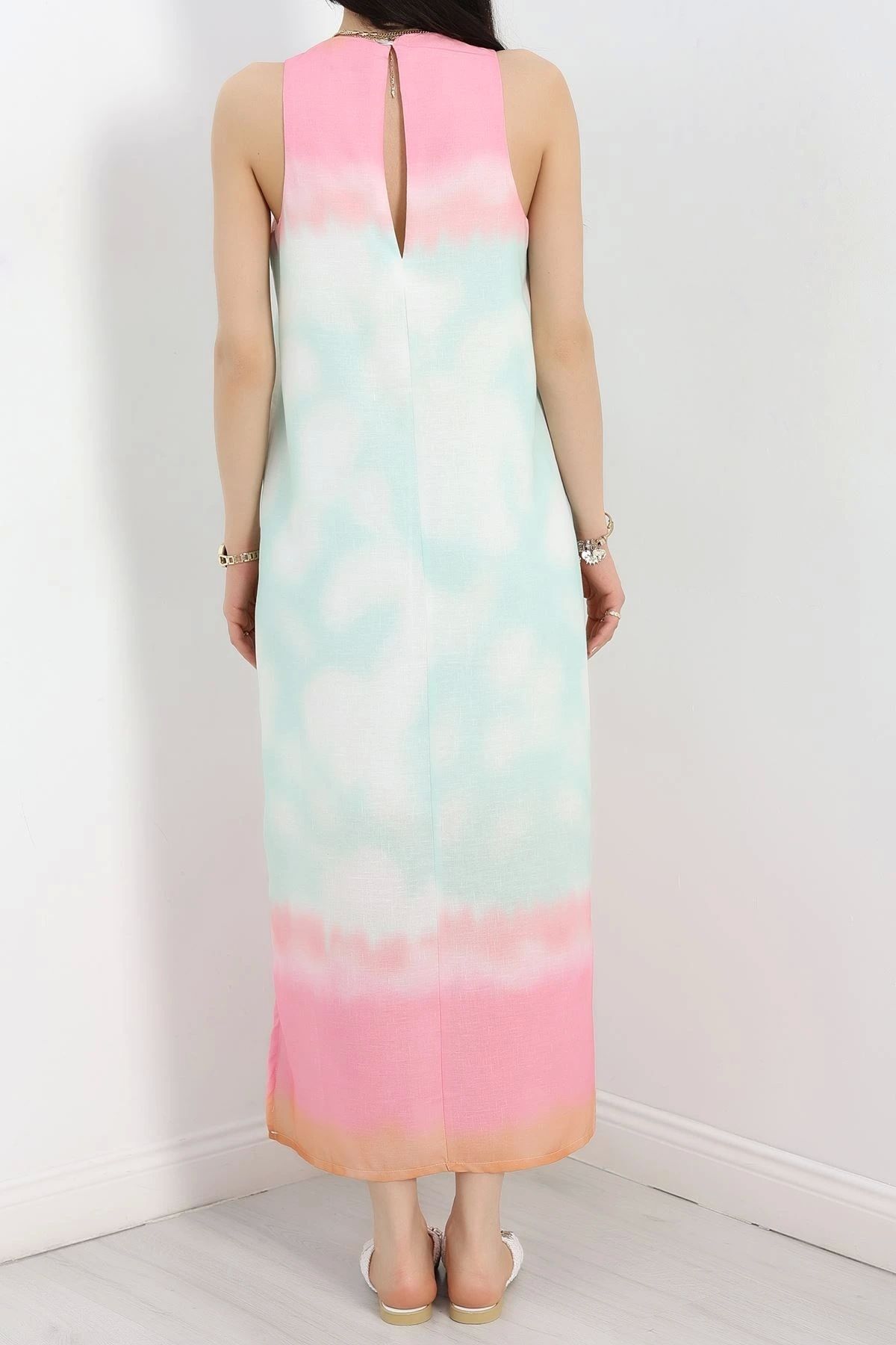 OurStyles Sıfır Kol Astarlı Elbise Pembe - 40438.1966.