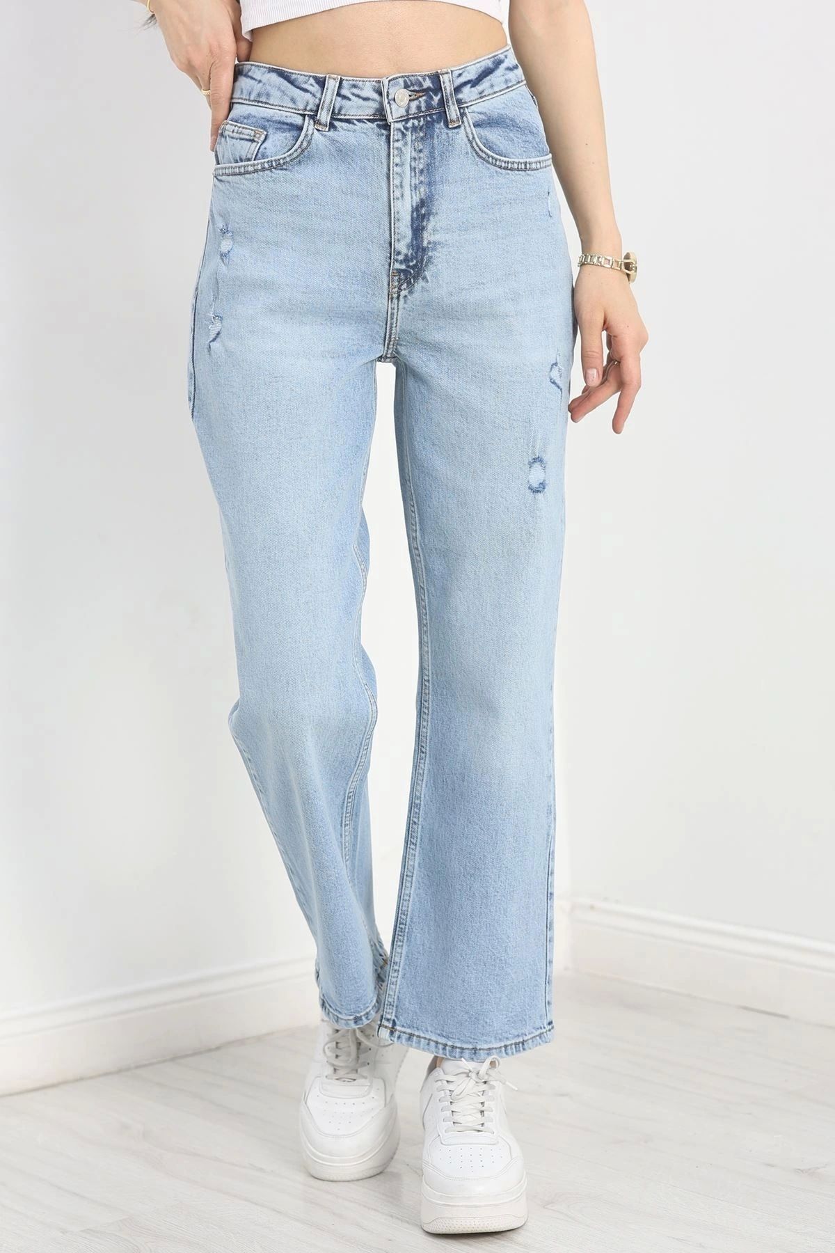 OurStyles Palazzo Kot Pantolon Açıkmavi - 30431.1966.