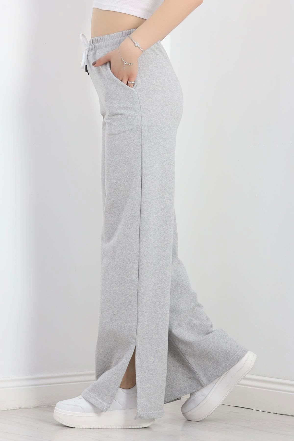 OurStyles Yırtmaçlı 2 İplik Eşofman Altı Siyah - 40025.1857.