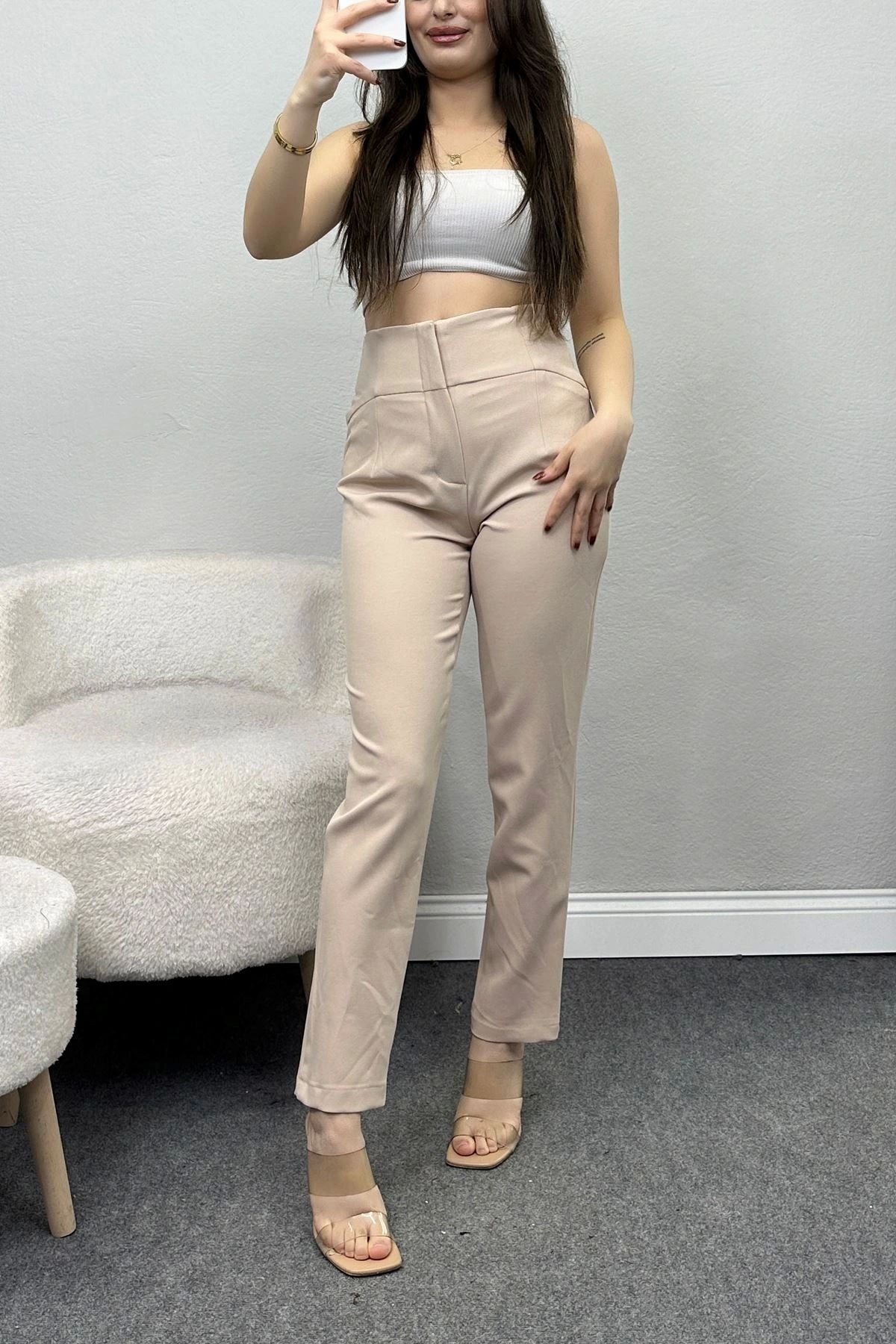 OurStyles Pensli Yüksek Bel Pantolon Siyah - 2019.1247.