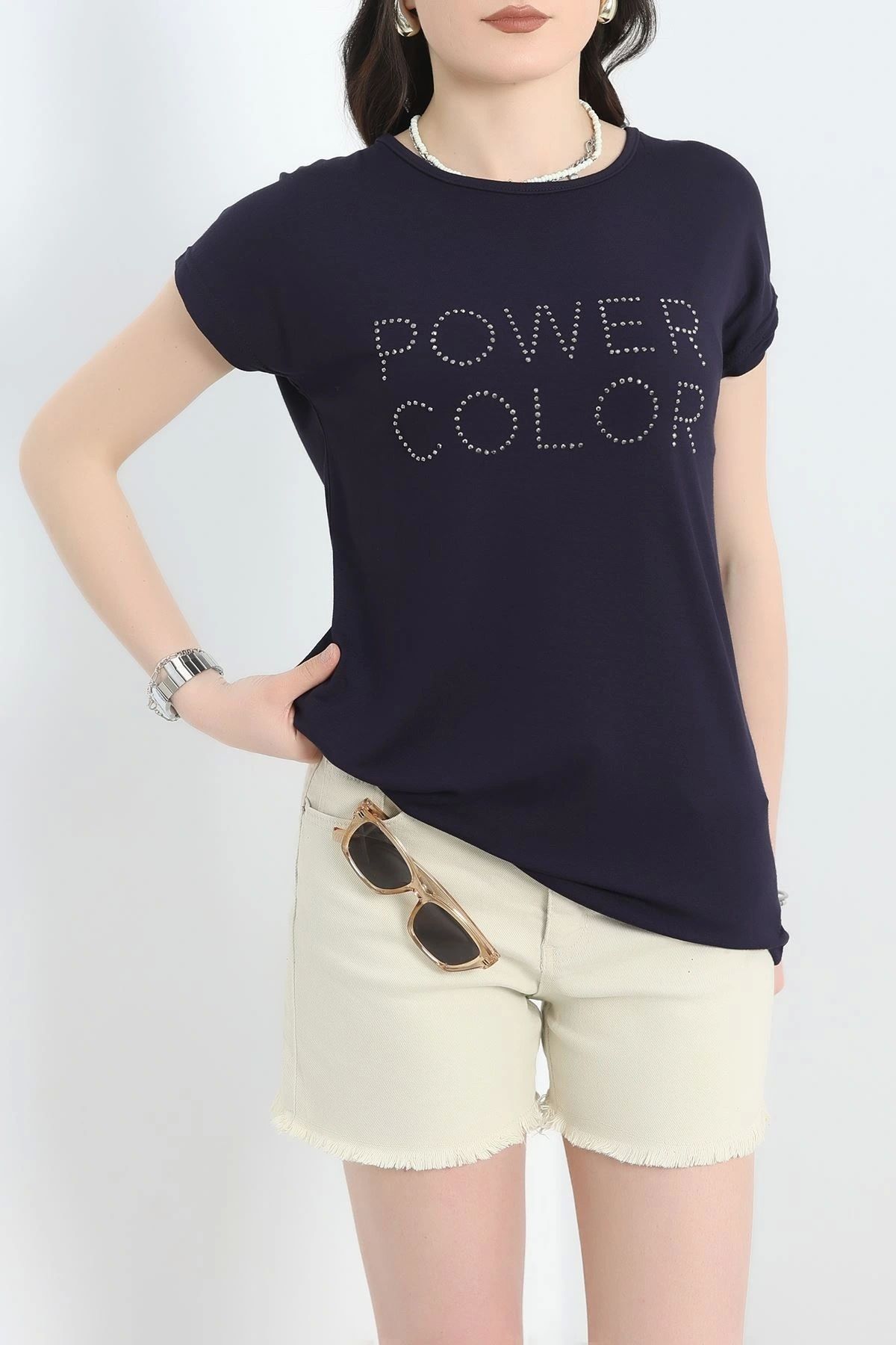 OurStyles Taş Detay Viskon Bluz Vizon - 40655.599.