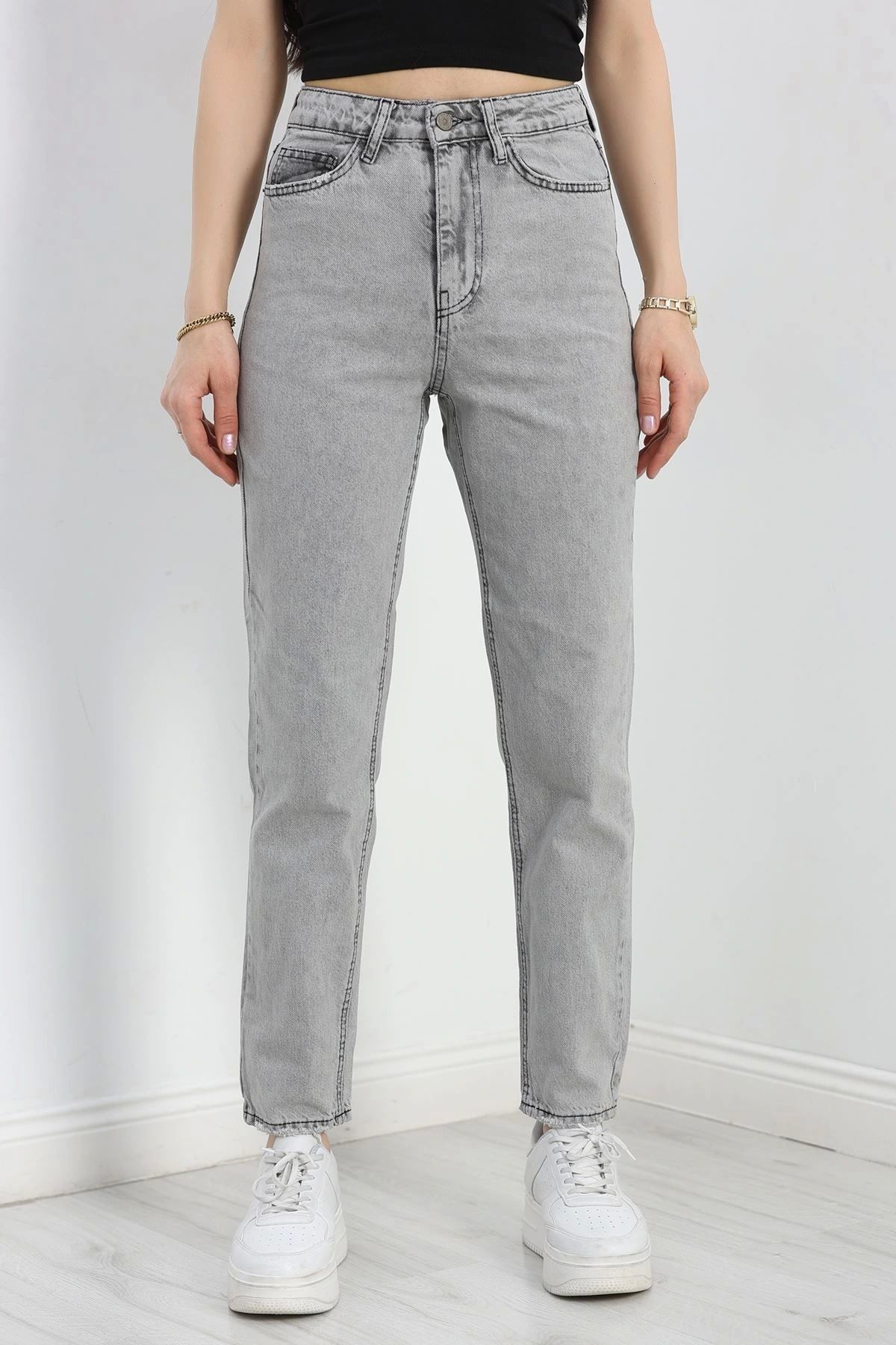 OurStyles Boyfriend Kot Pantolon Gri - 30461.1966.