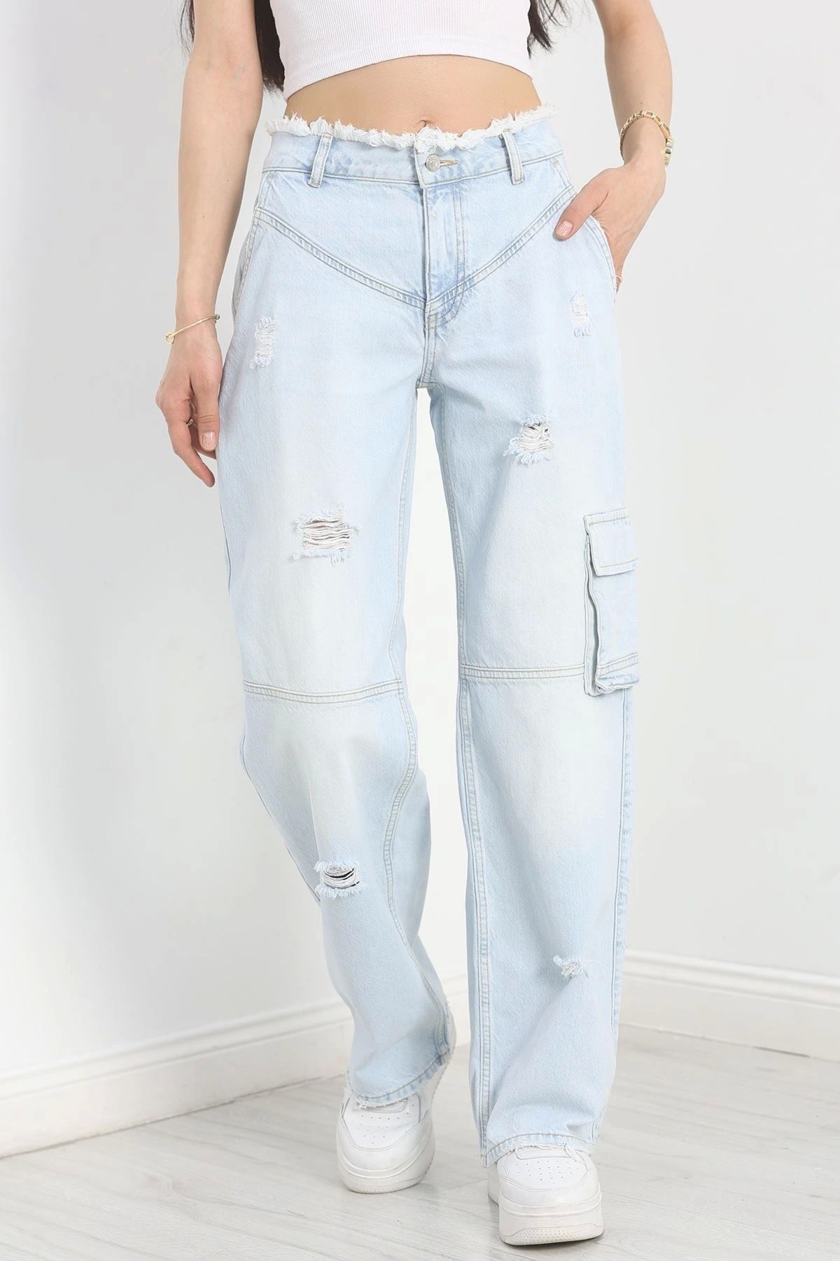 OurStyles Kargo Cepli Palazzo Kot Pantolon Buzasit - 30741.1966.