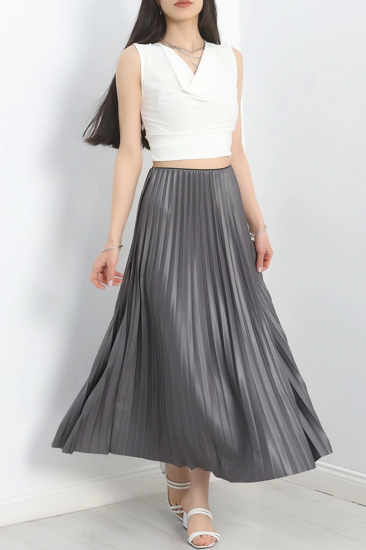OurStyles Pileli Etek Siyah - 19615.1005.
