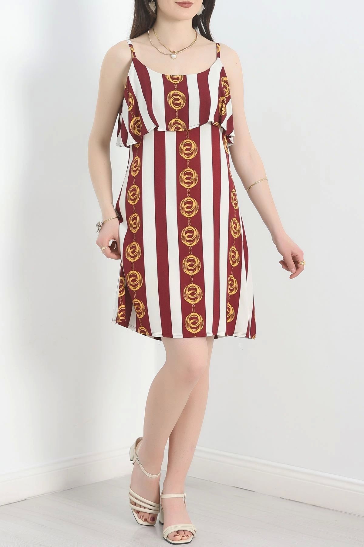 OurStyles Dokuma Viskon Elbise Kahverengi - 58209.1592.