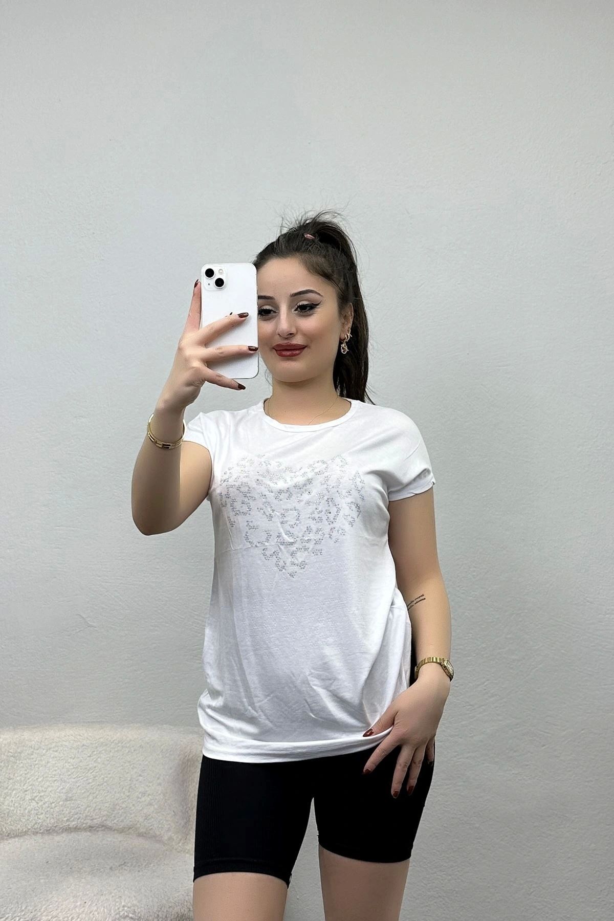 OurStyles Kalp Detaylı Bluz Siyah - 20758.599.