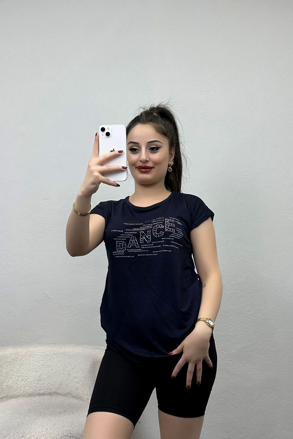OurStyles Taş Detay Viskon Bluz Siyah - 40651.599.
