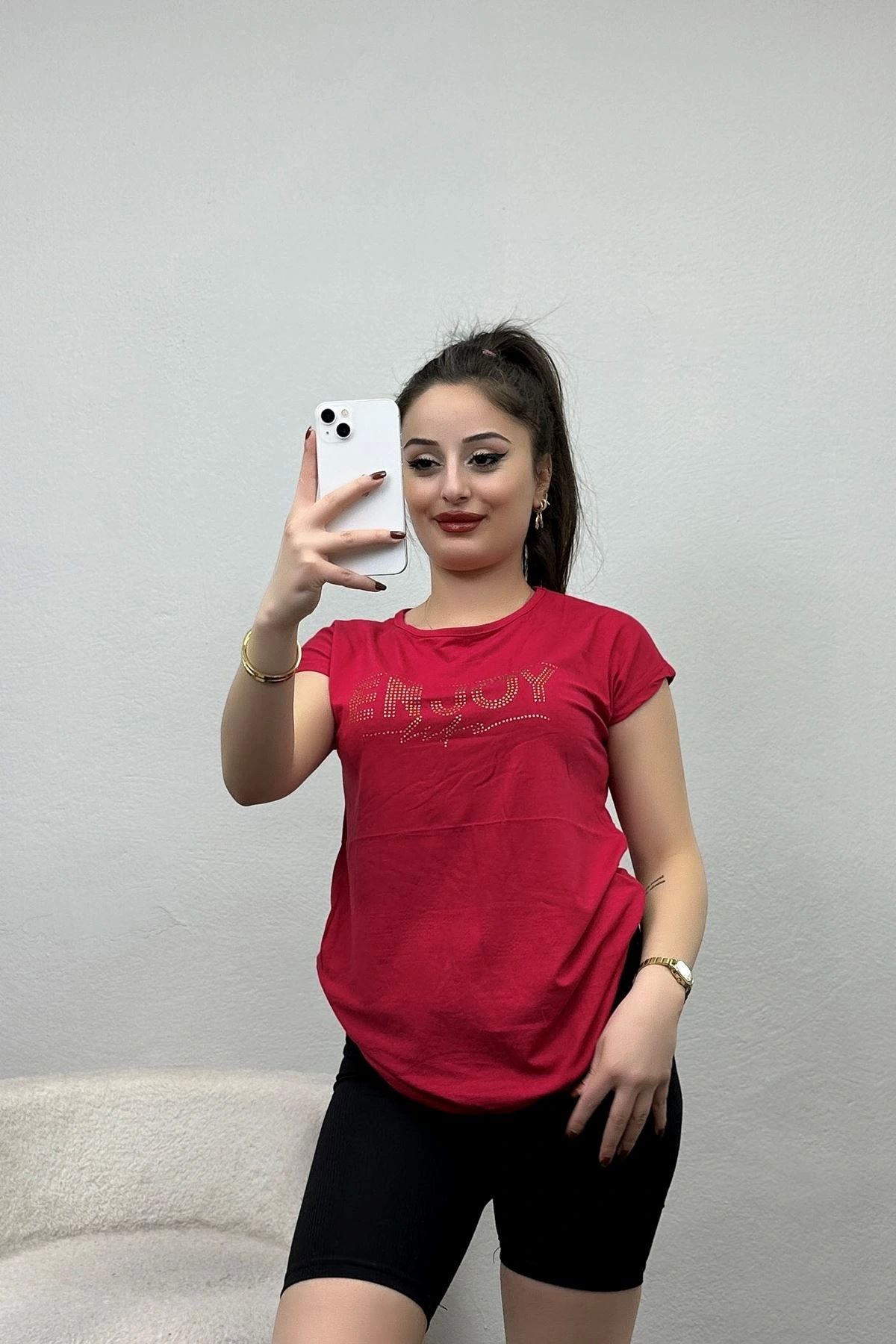 OurStyles Yazı Detaylı Viskon Bluz Siyah - 40657.599.