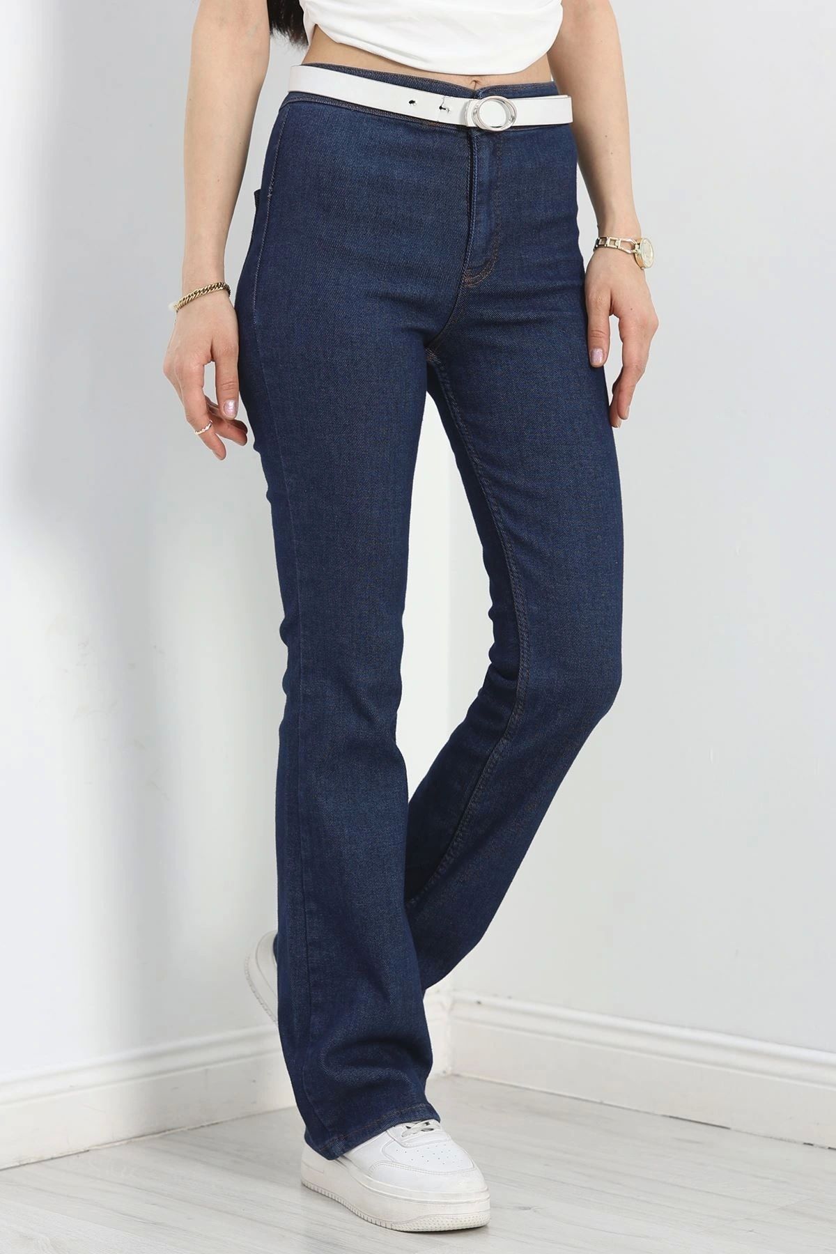 OurStyles İspanyol Paça Cepsiz Kot Pantolon Mavi2 - 40517.1431.