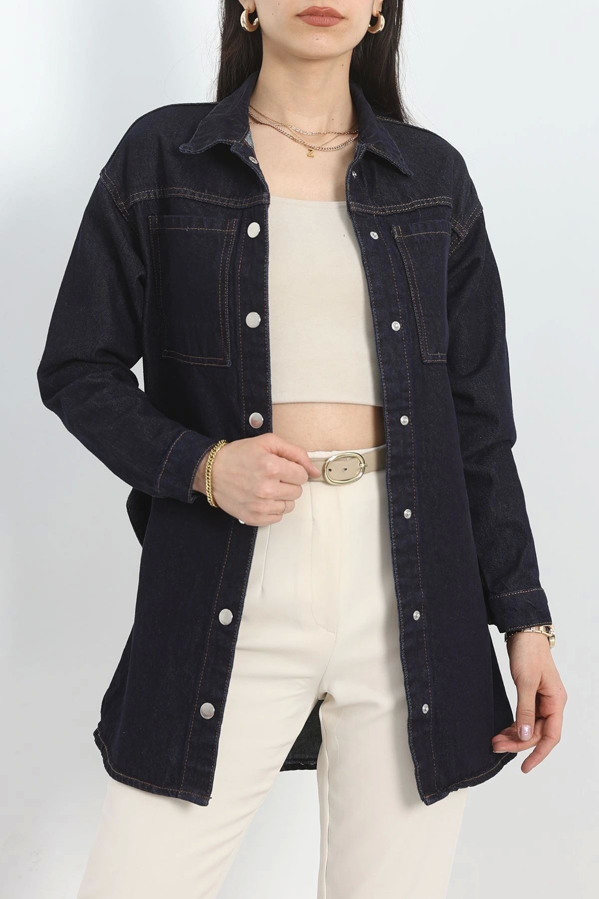 OurStyles Bağlamalı Kot Ceket - 30443.1353.