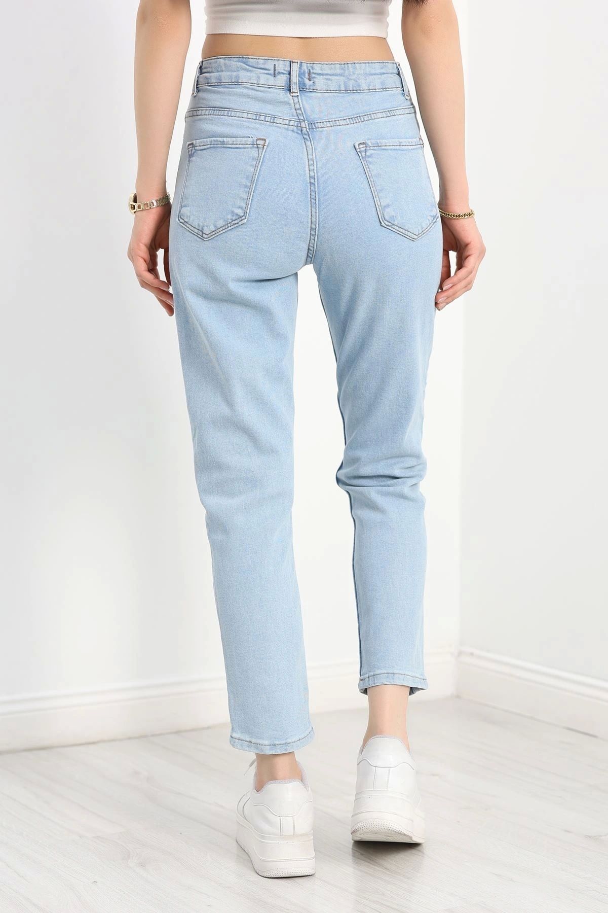 OurStyles Mom Kot Pantolon Açıkmavi - 30487.1966.