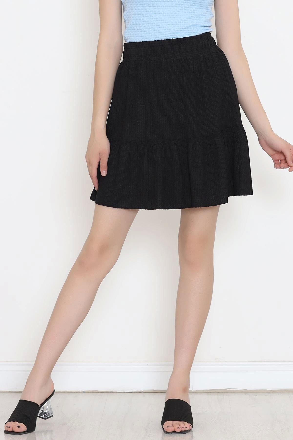 OurStyles Piliseli Fırfırlı Kloş Etek Kırmızı - 16559.631.