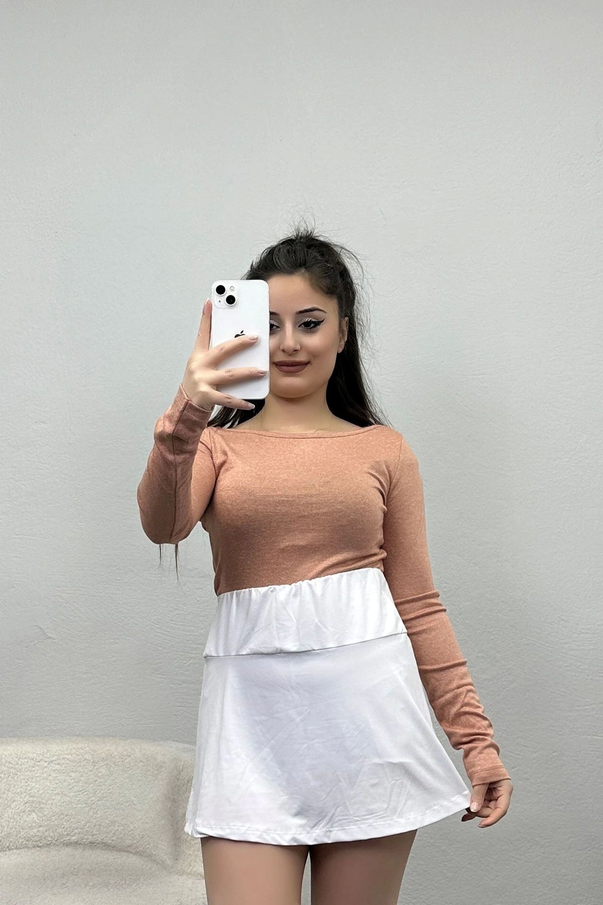 OurStyles Geniş Yaka Bluz Grimelanj - 40473.1723.