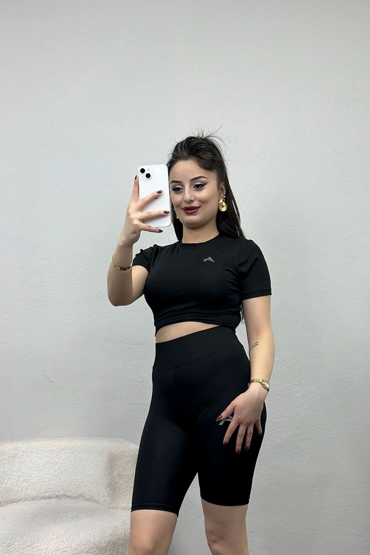 OurStyles Baskılı Şort Takım Beyaz - 70066.1881.