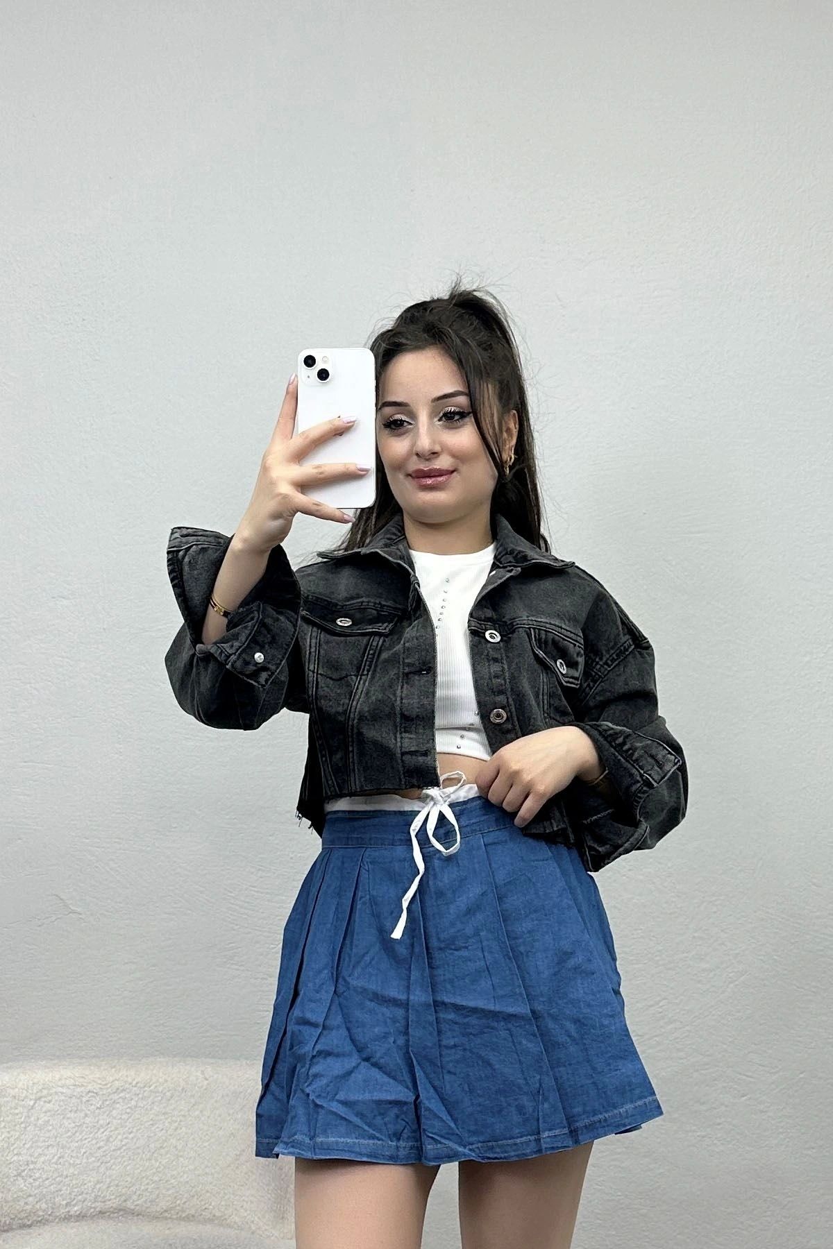OurStyles Crop Kot Ceket Karyıkama - 20439.1778.