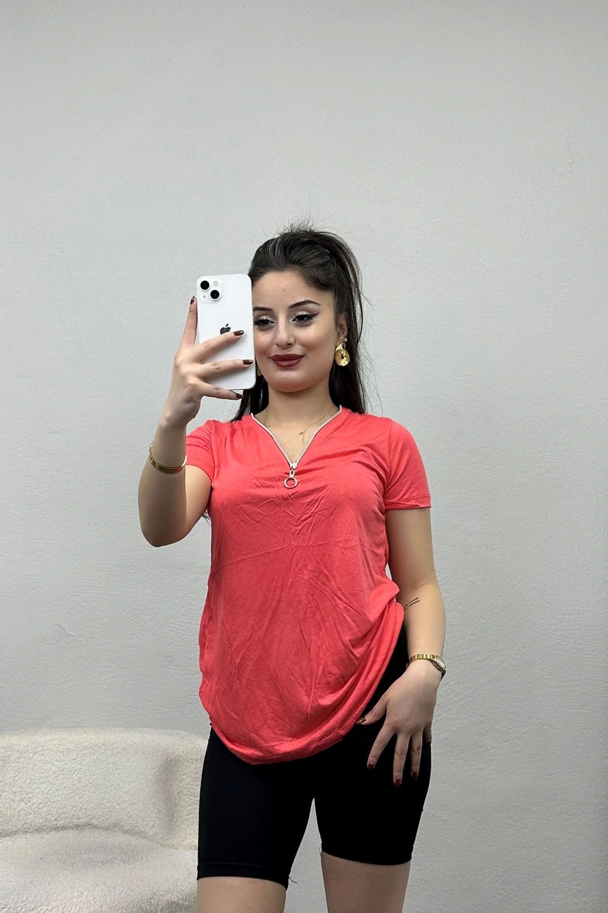 OurStyles Fermuarlı Viskon Bluz Siyah - 20938.599.