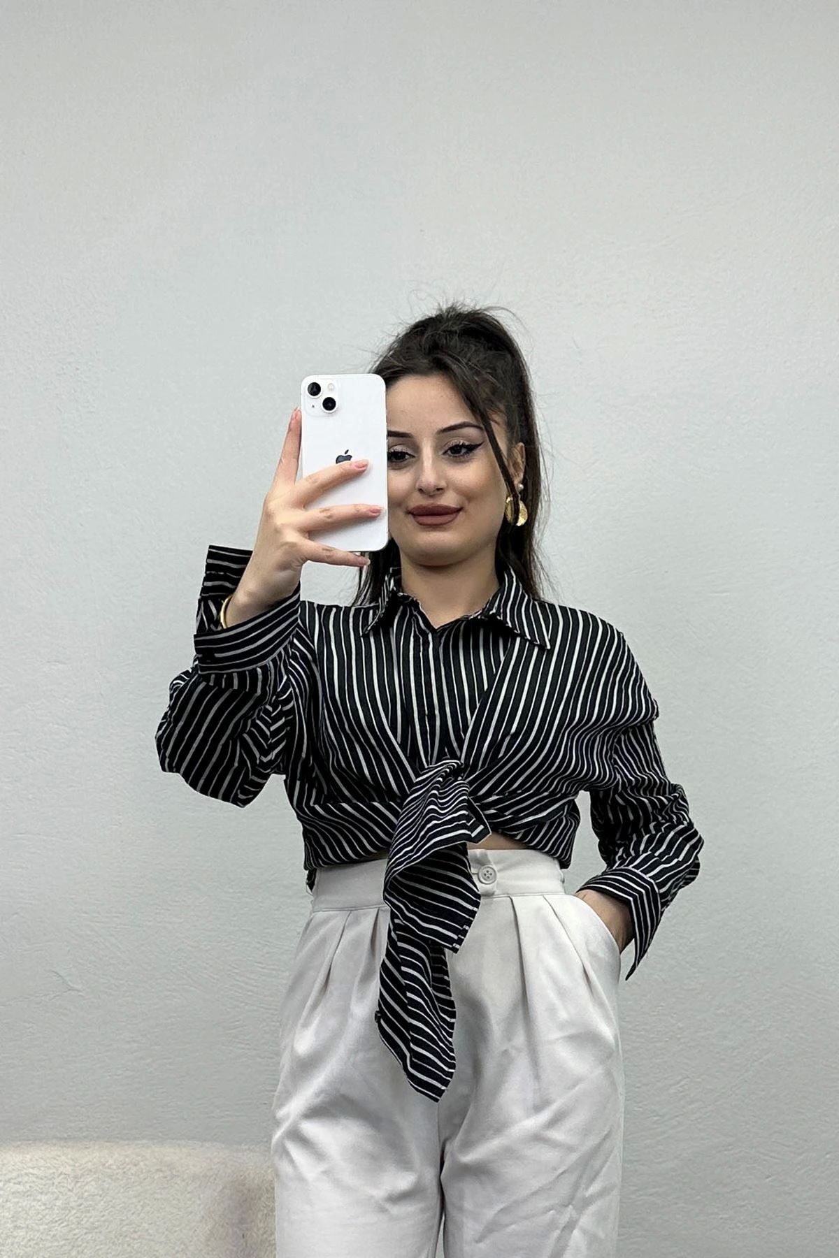 OurStyles Kupra Kumaş Oversize Gömlek Siyah - 40643.147.