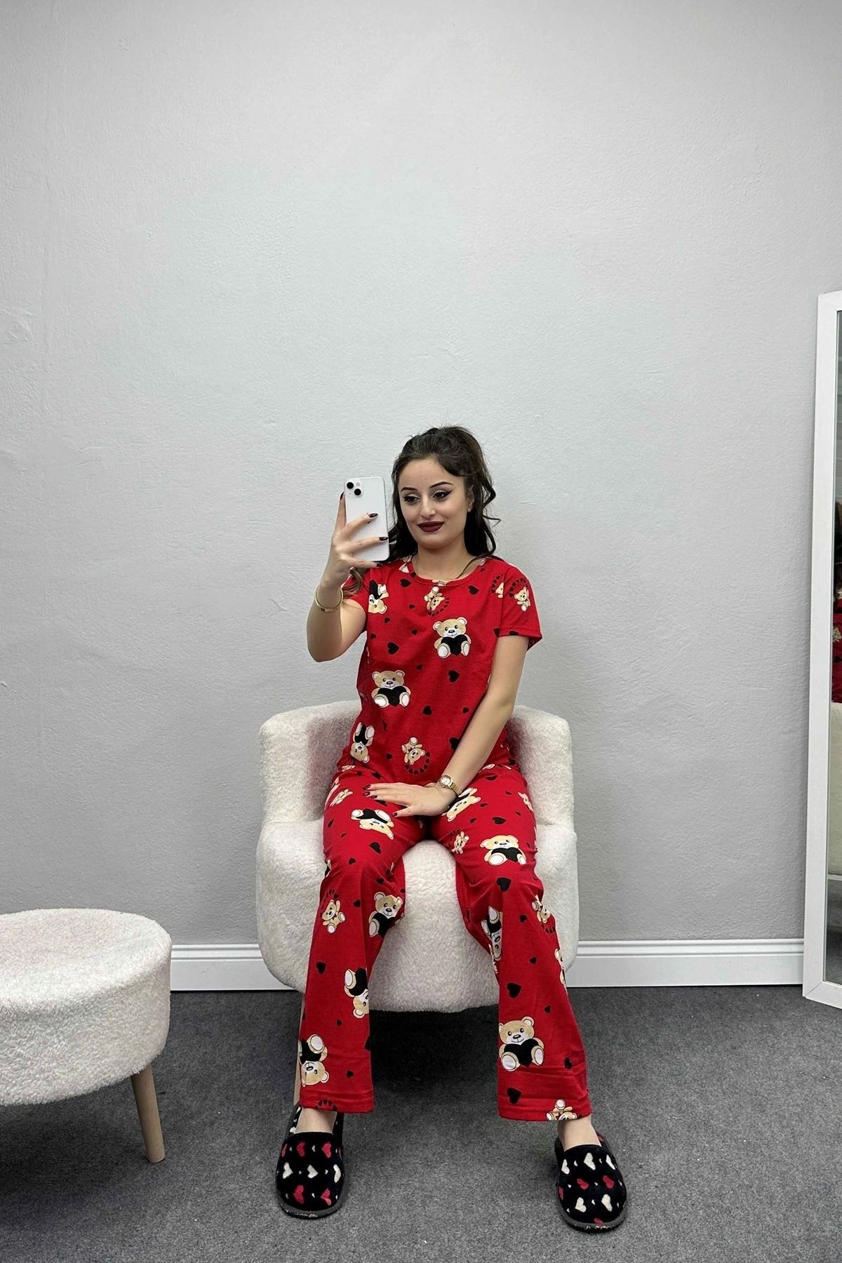OurStyles Alt Üst Aynı Pijama Takımı Yeşildonat - 50079.1857.